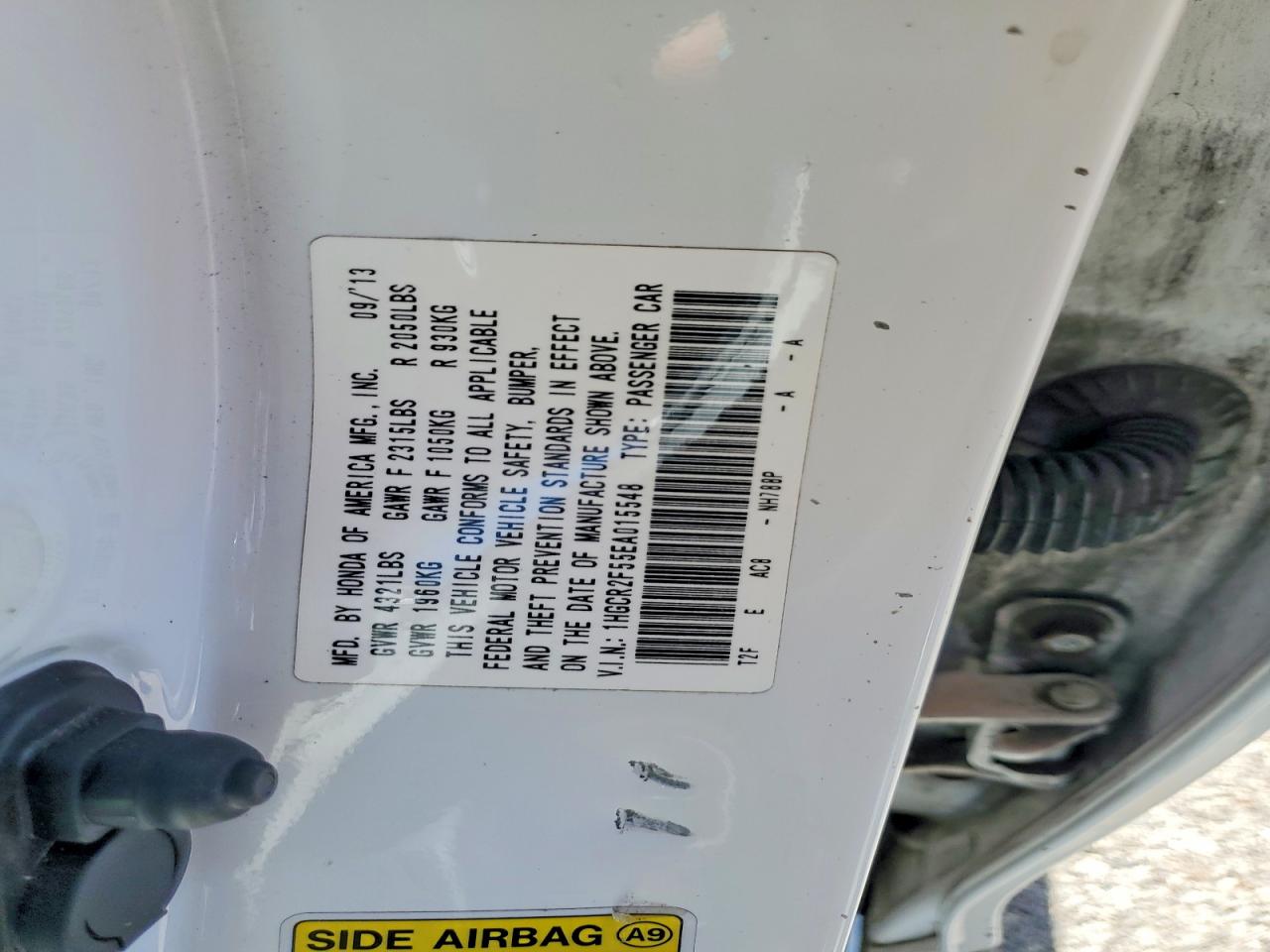 2014 Honda Accord Sport White vin: 1HGCR2F55EA015548