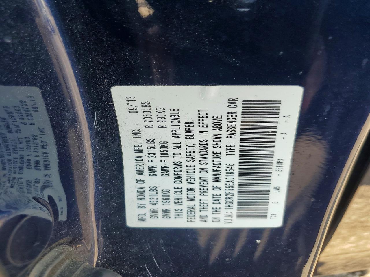 2014 Honda Accord Sport Blue vin: 1HGCR2F55EA018546