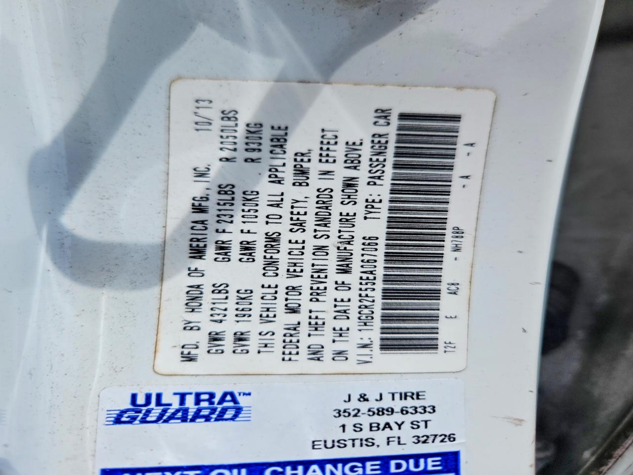 2014 Honda Accord Sport White vin: 1HGCR2F55EA067066