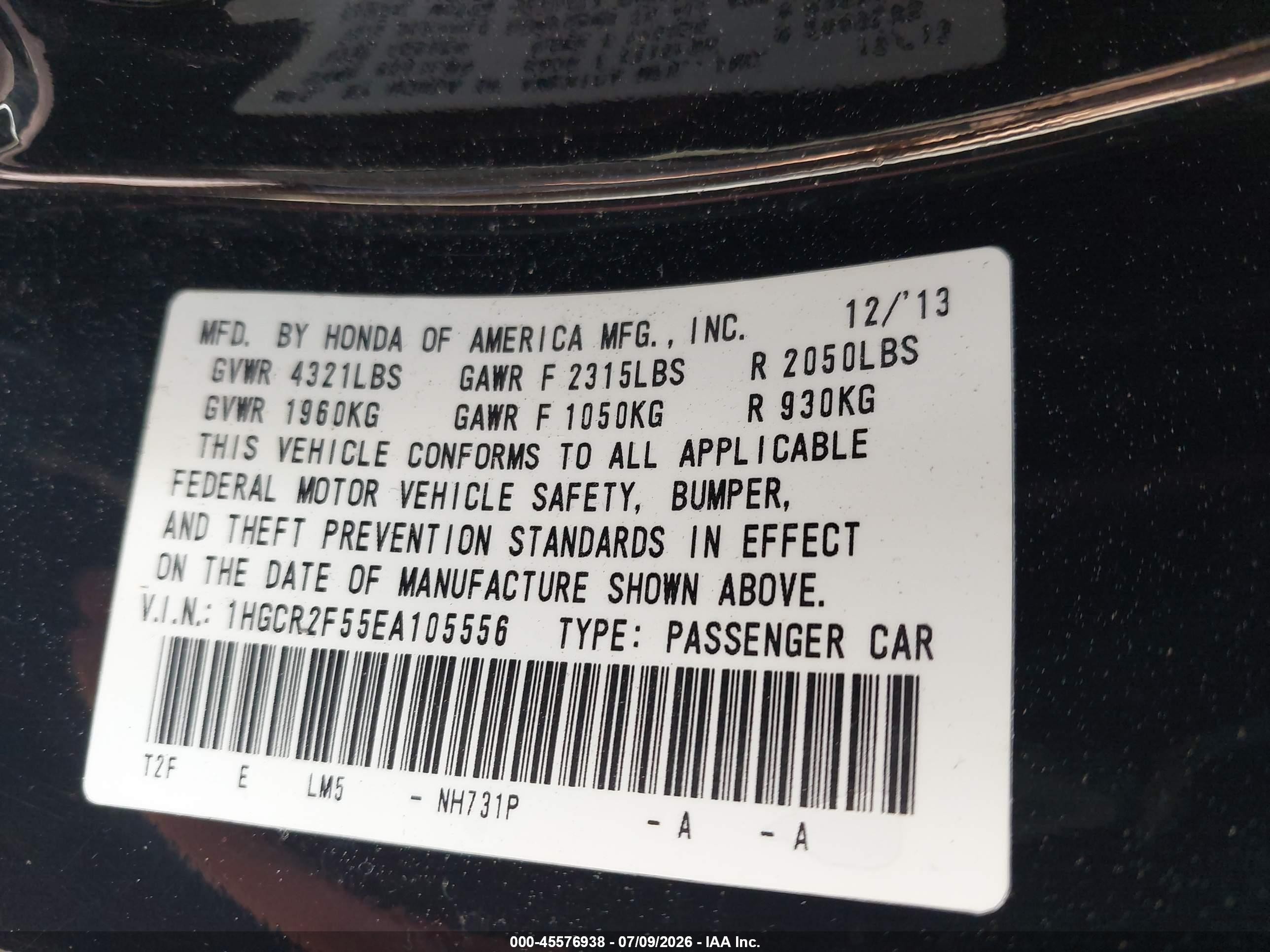 2014 Honda Accord Sport Black vin: 1HGCR2F55EA105556