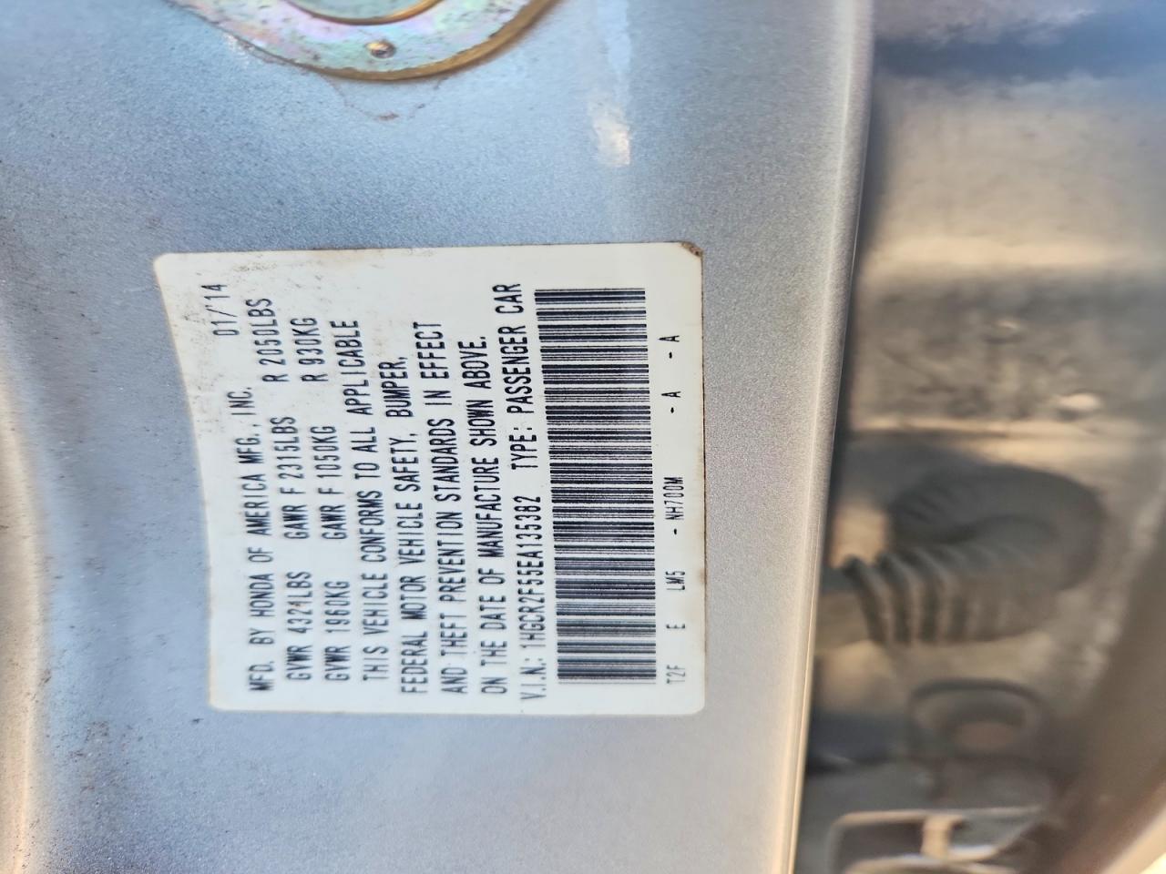 2014 Honda Accord Sport Silver vin: 1HGCR2F55EA135382