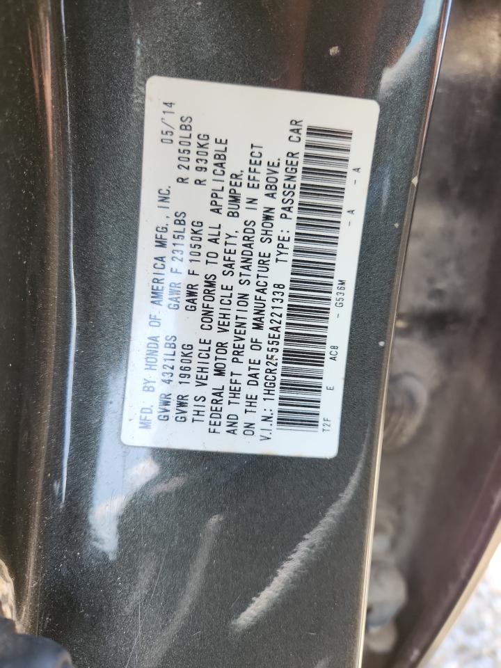2014 Honda Accord Sport Серый vin: 1HGCR2F55EA221338