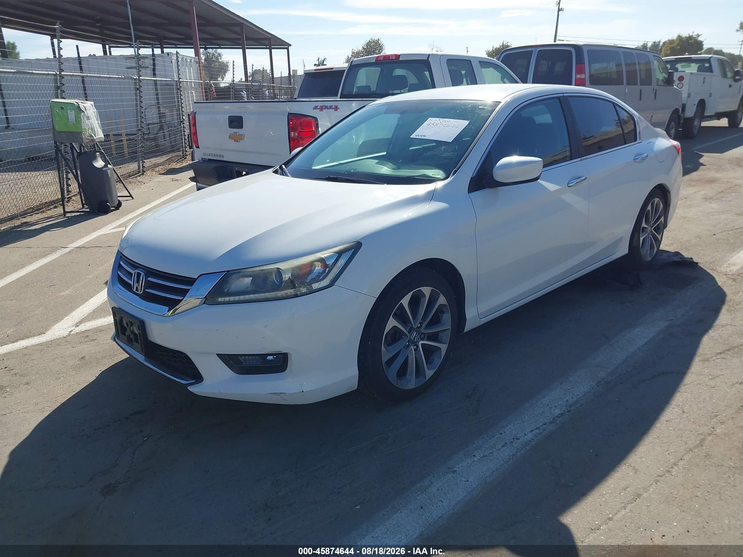 2014 Honda Accord Sport White vin: 1HGCR2F55EA229276