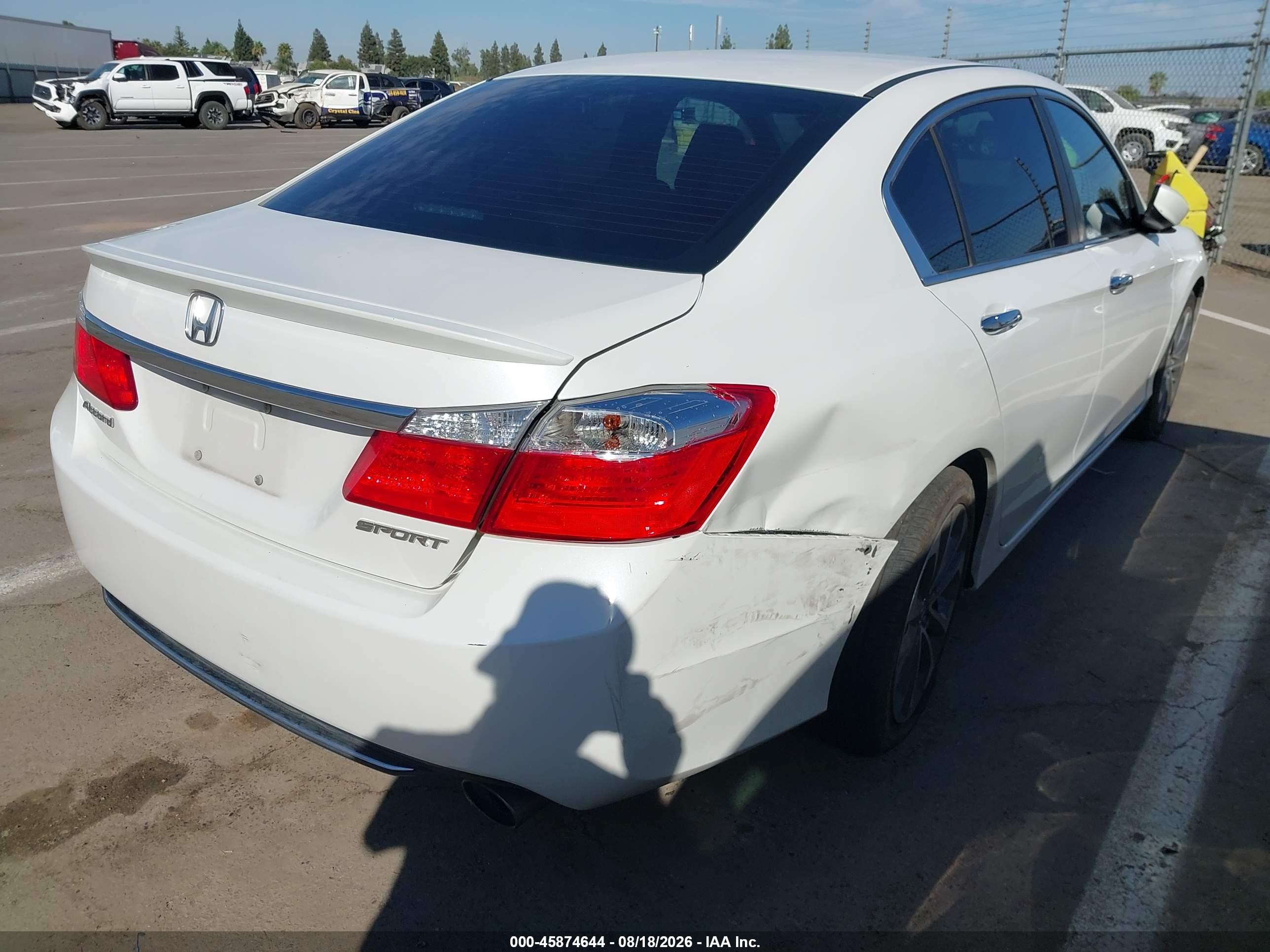 2014 Honda Accord Sport White vin: 1HGCR2F55EA229276