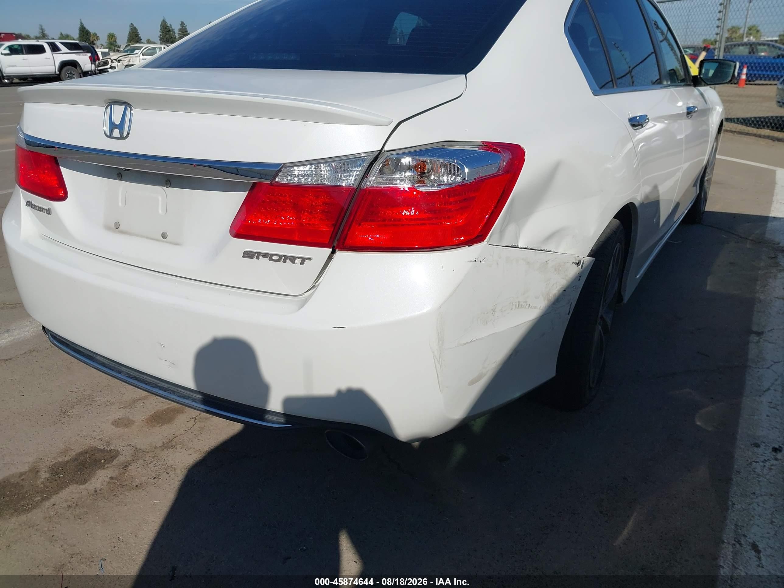 2014 Honda Accord Sport White vin: 1HGCR2F55EA229276