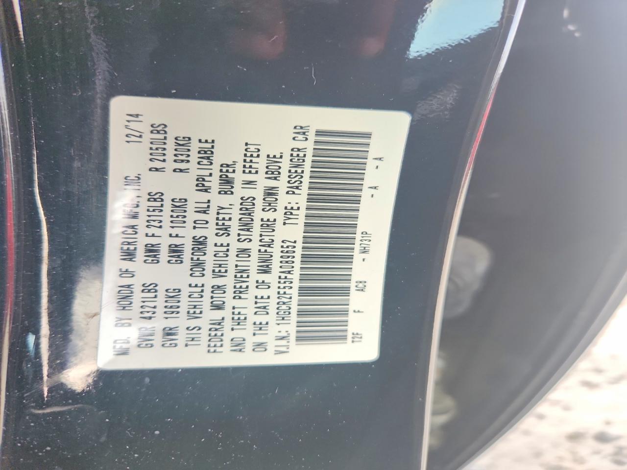 2015 Honda Accord Sport Black vin: 1HGCR2F55FA089652