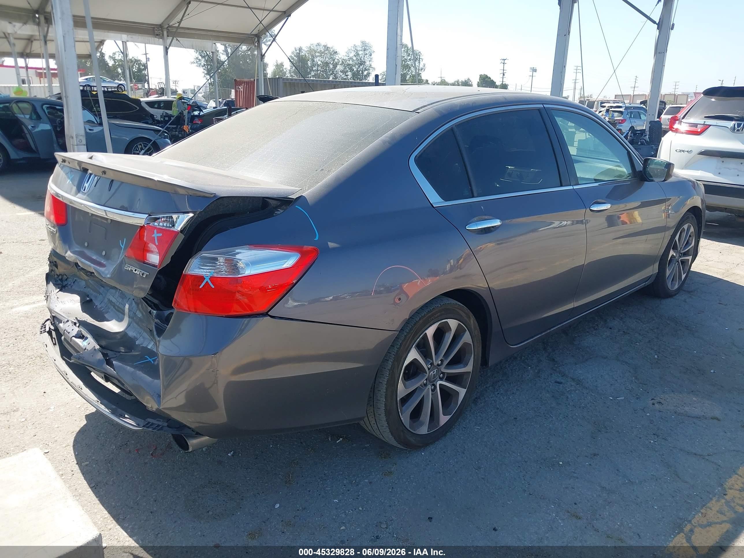 2015 Honda Accord Sport Gray vin: 1HGCR2F55FA100584