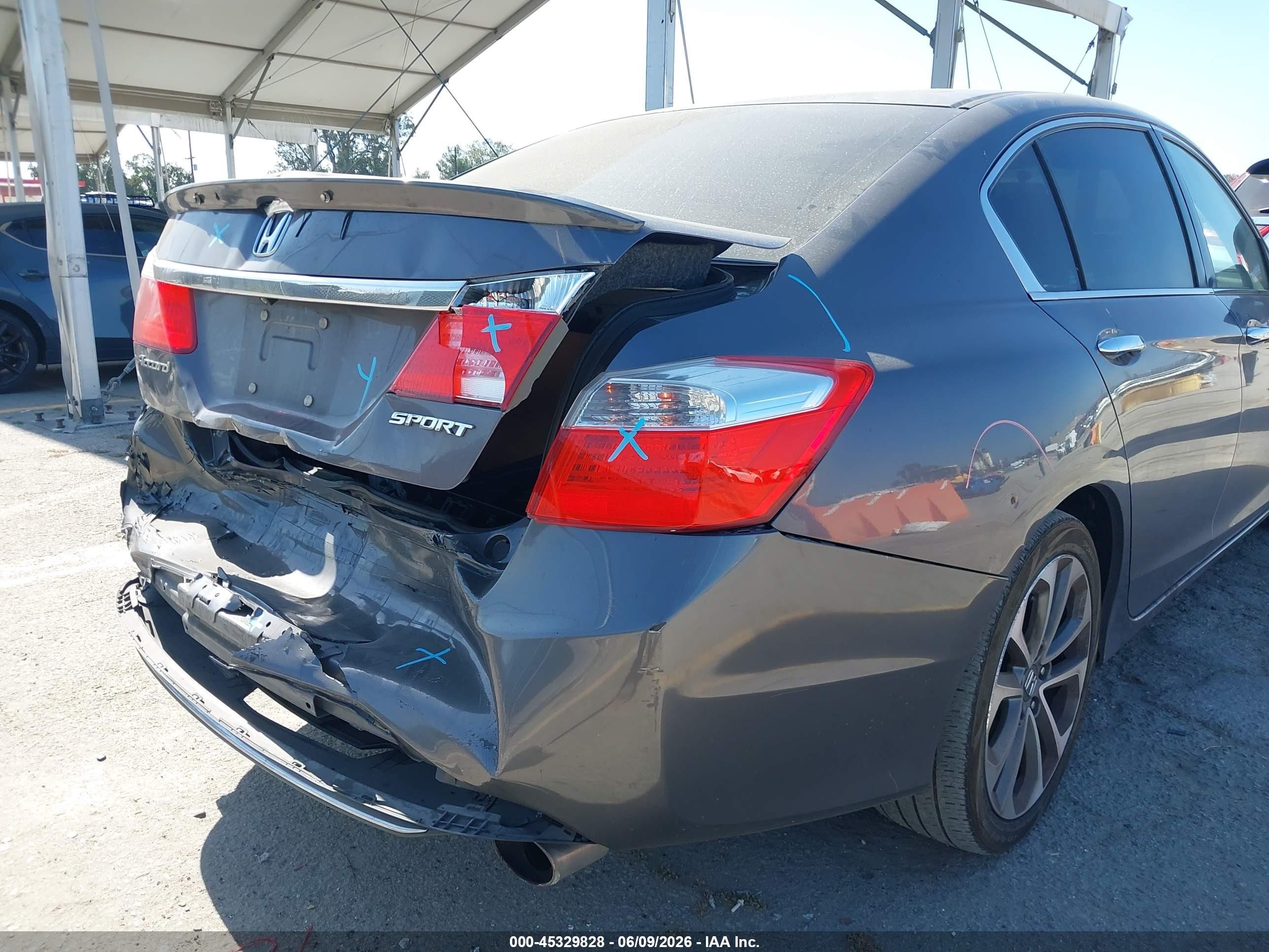 2015 Honda Accord Sport Gray vin: 1HGCR2F55FA100584