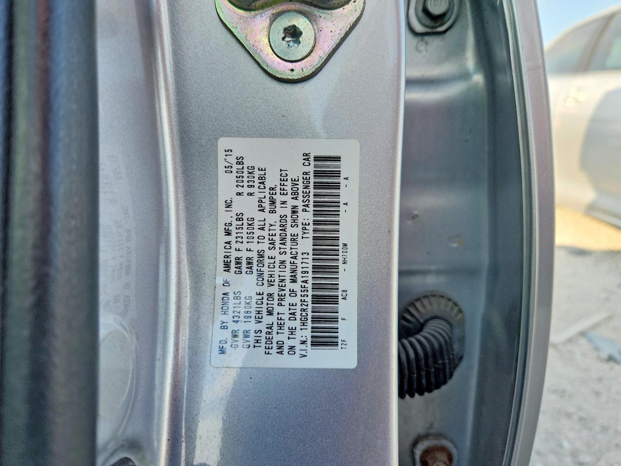 2015 Honda Accord Sport Silver vin: 1HGCR2F55FA191713