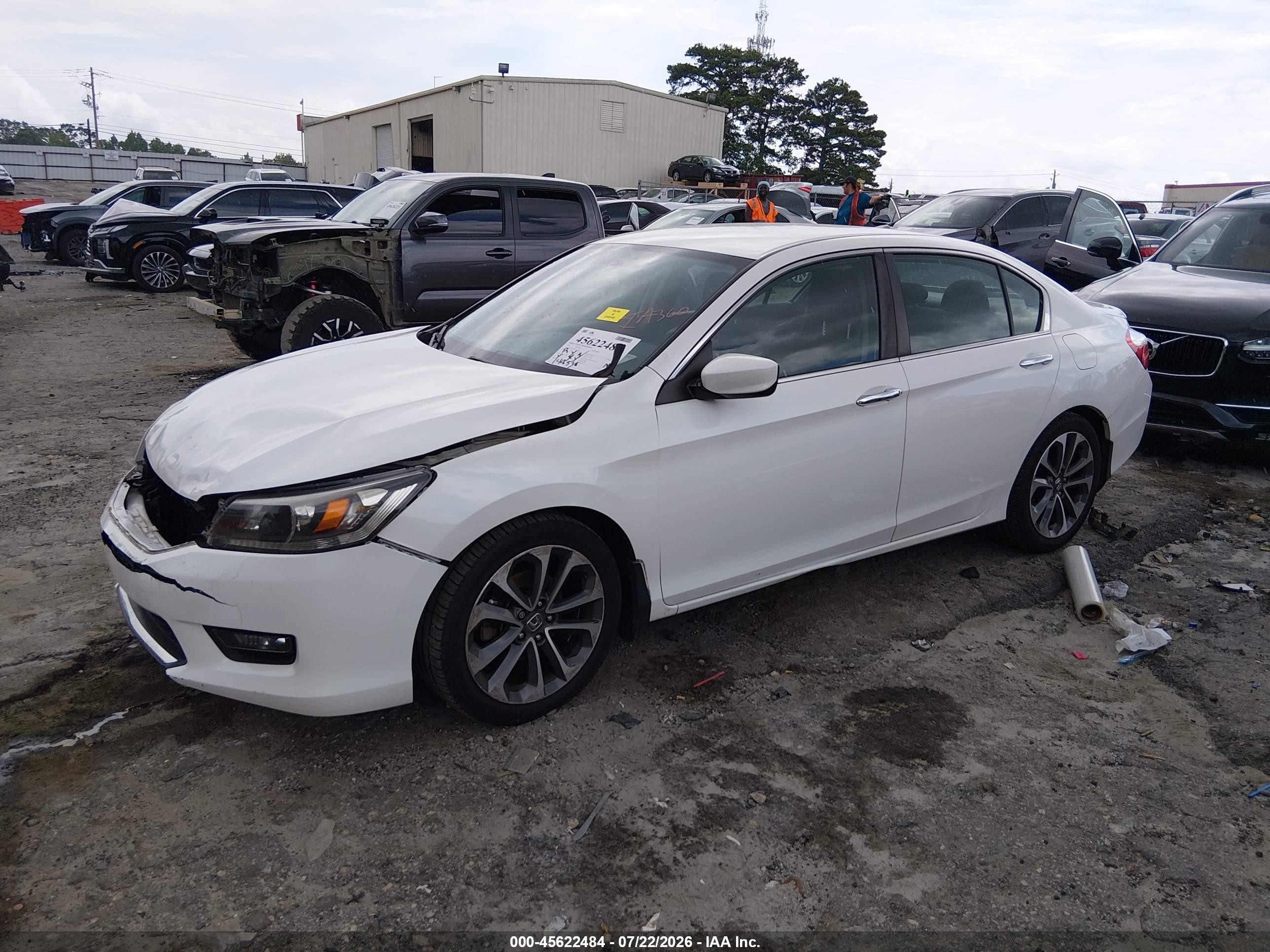2015 Honda Accord Sport White vin: 1HGCR2F55FA234740