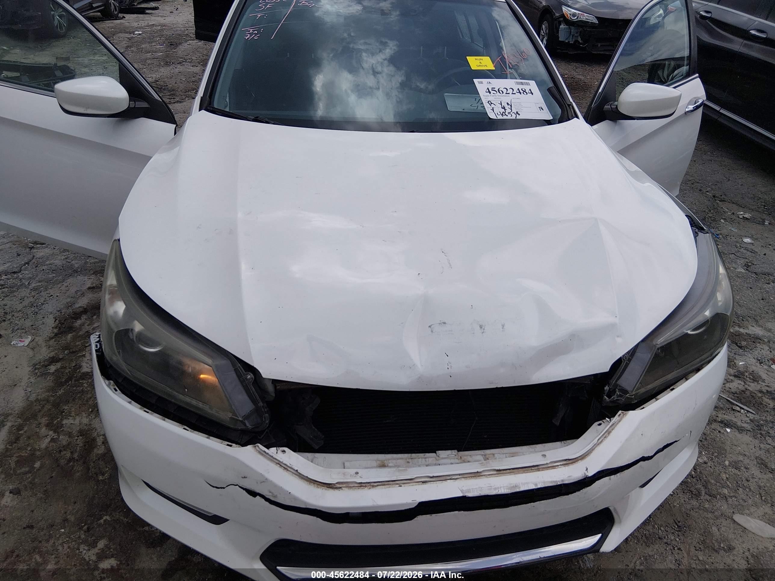 2015 Honda Accord Sport White vin: 1HGCR2F55FA234740