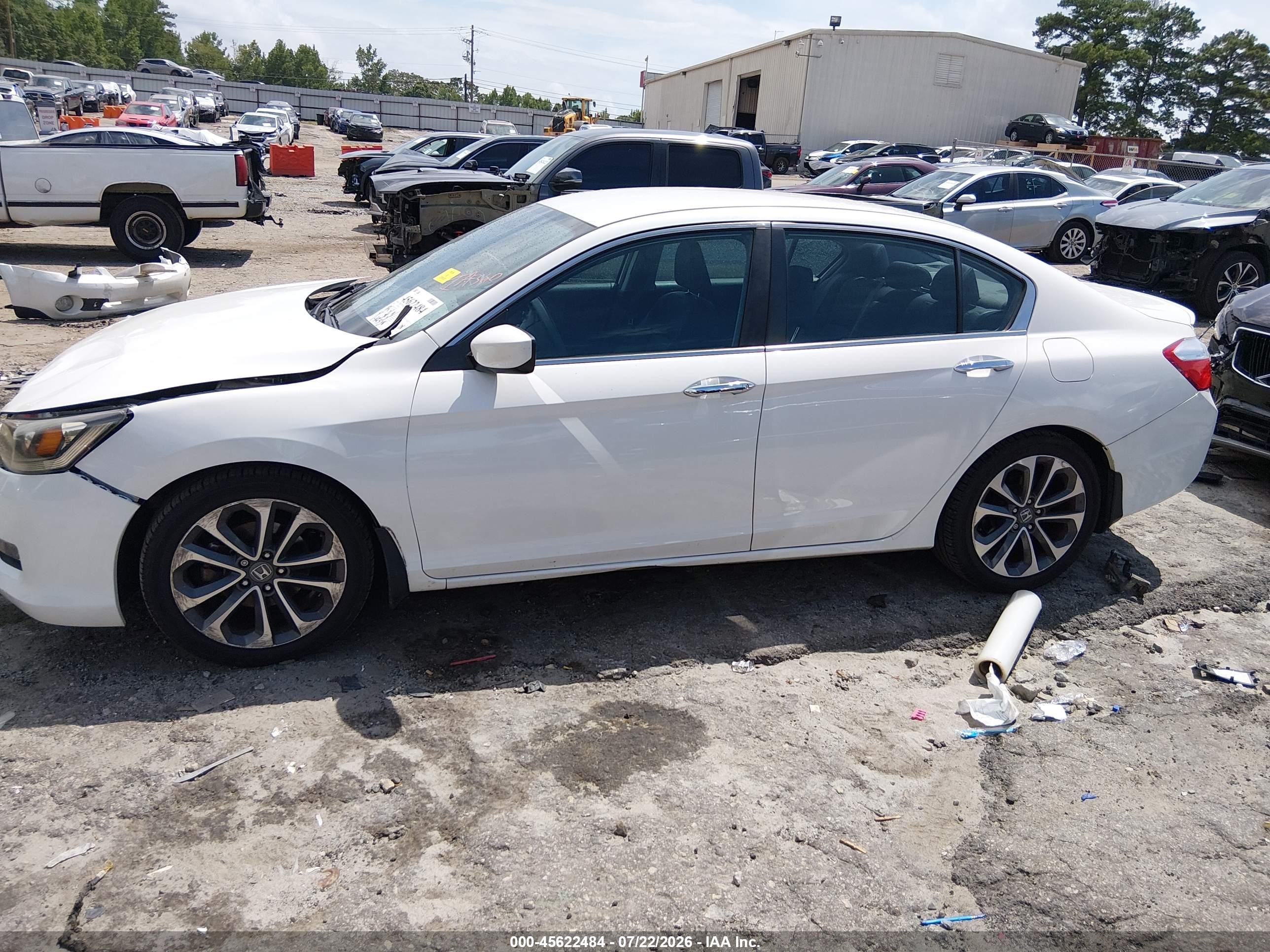 2015 Honda Accord Sport White vin: 1HGCR2F55FA234740