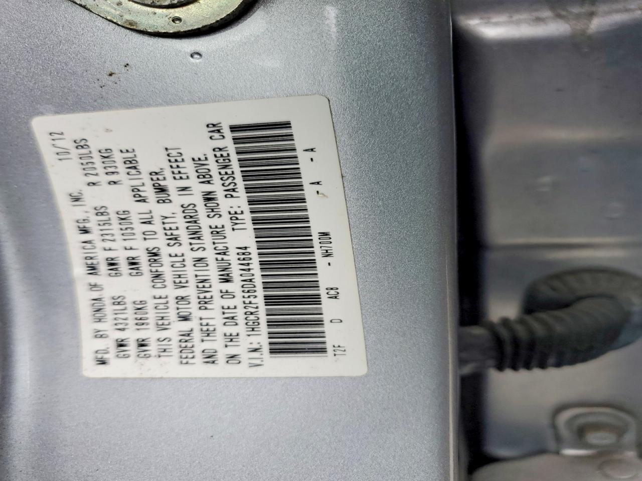 2013 Honda Accord Sport Silver vin: 1HGCR2F56DA044684