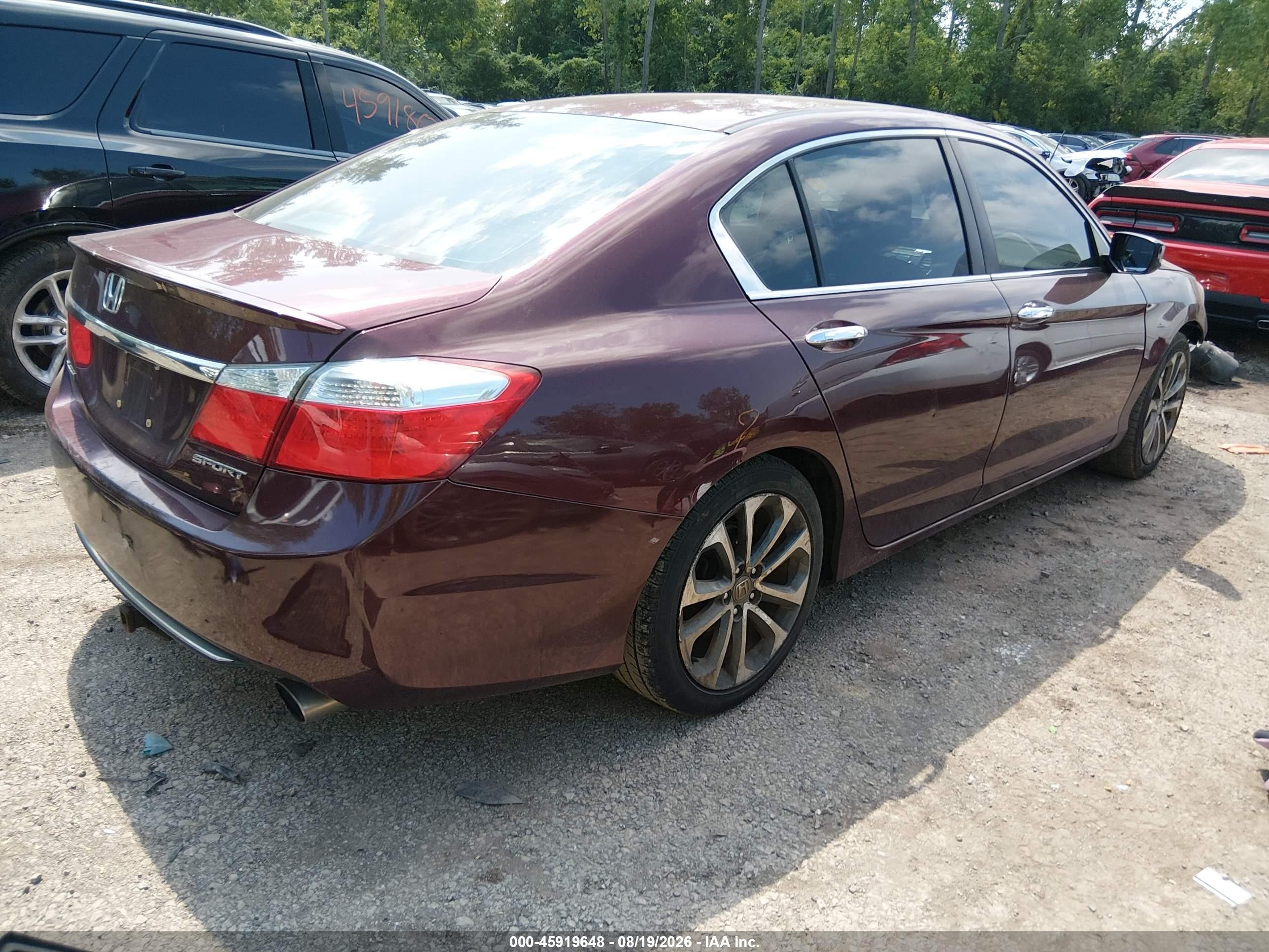 2013 Honda Accord Sport Burgundy vin: 1HGCR2F56DA059802