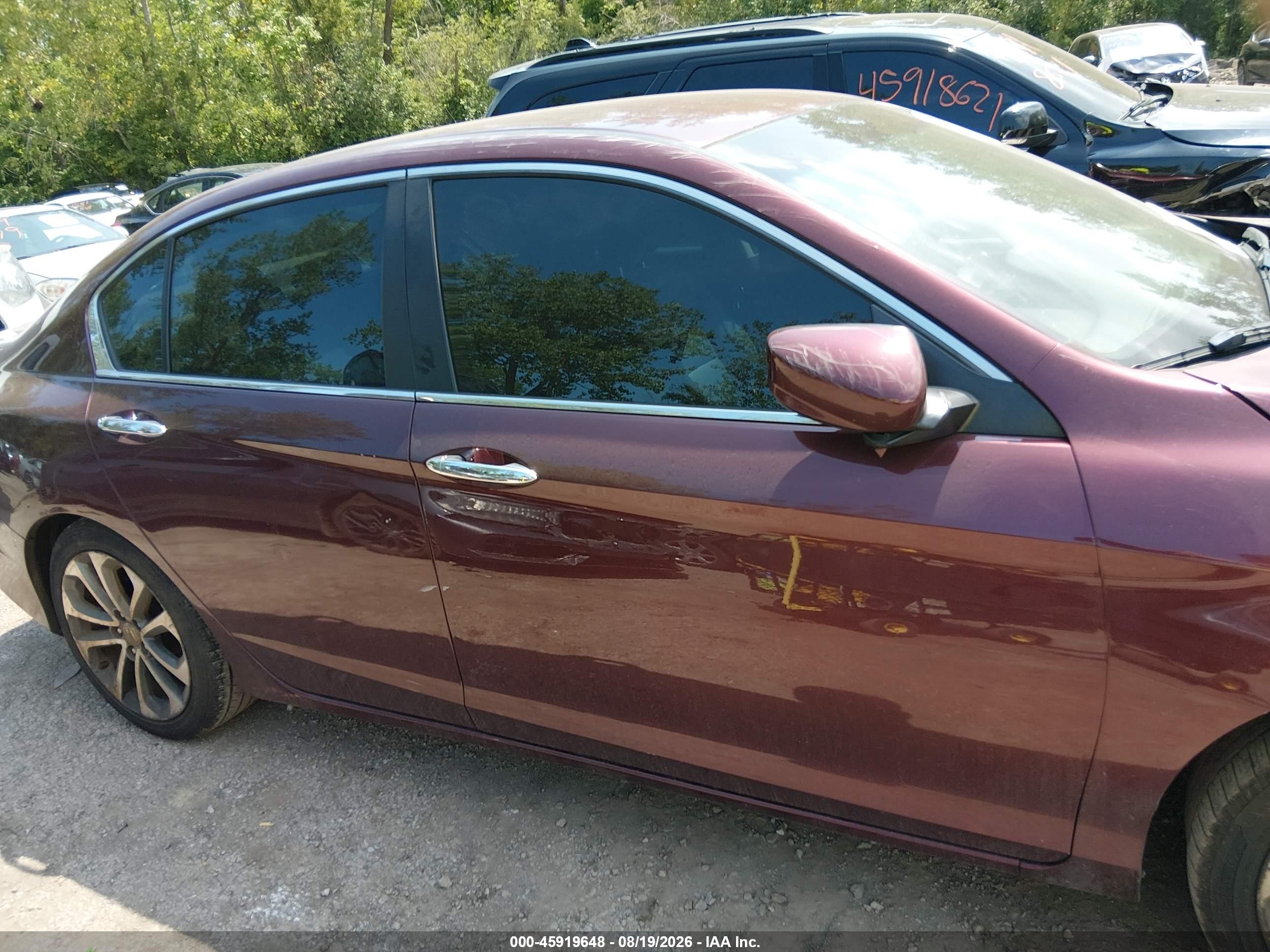 2013 Honda Accord Sport Burgundy vin: 1HGCR2F56DA059802
