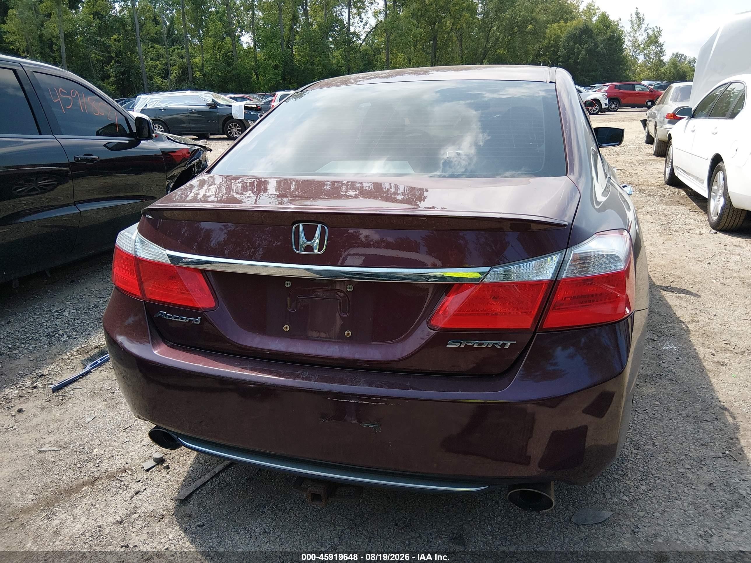 2013 Honda Accord Sport Burgundy vin: 1HGCR2F56DA059802