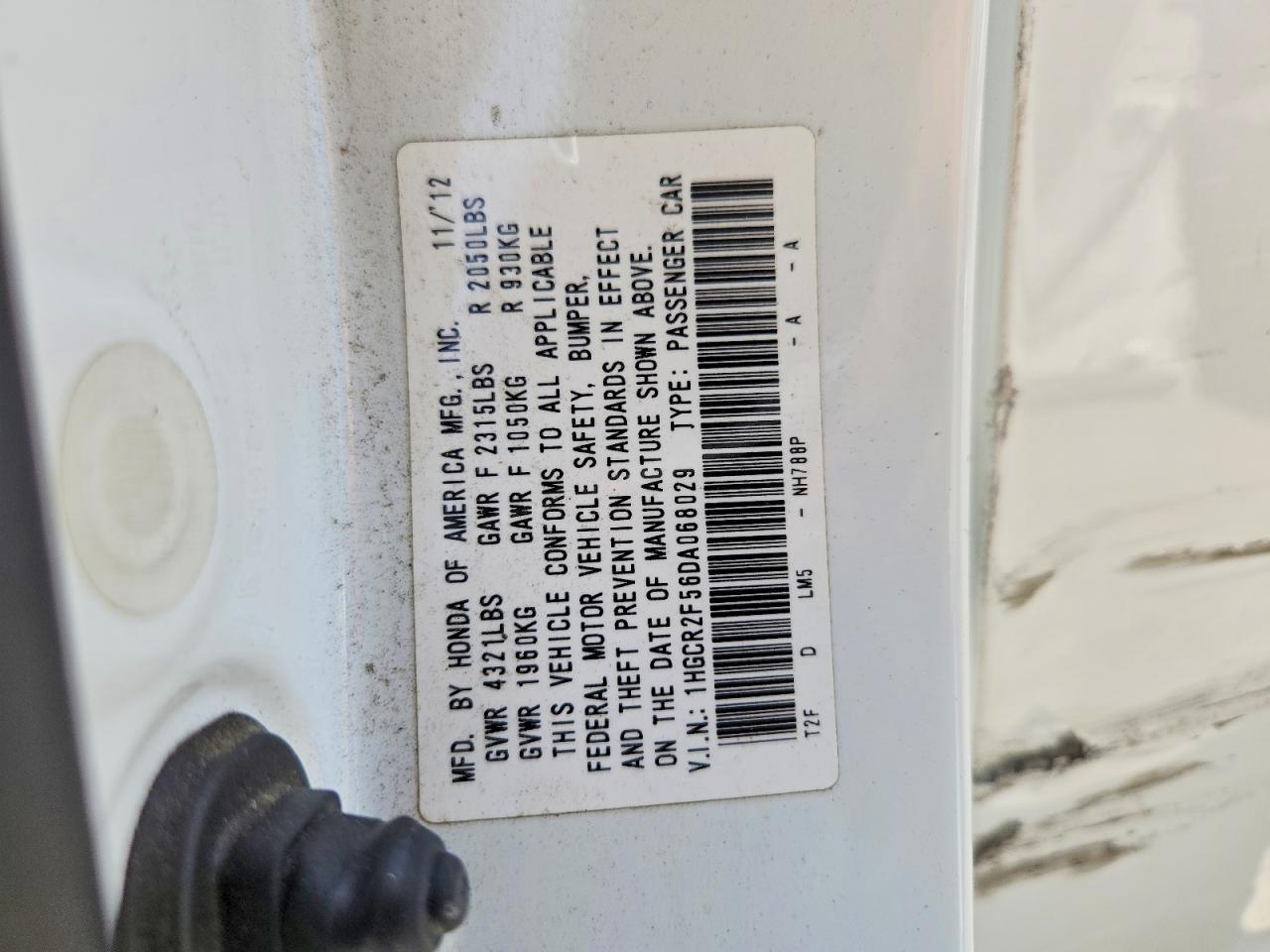 2013 Honda Accord Sport White vin: 1HGCR2F56DA068029