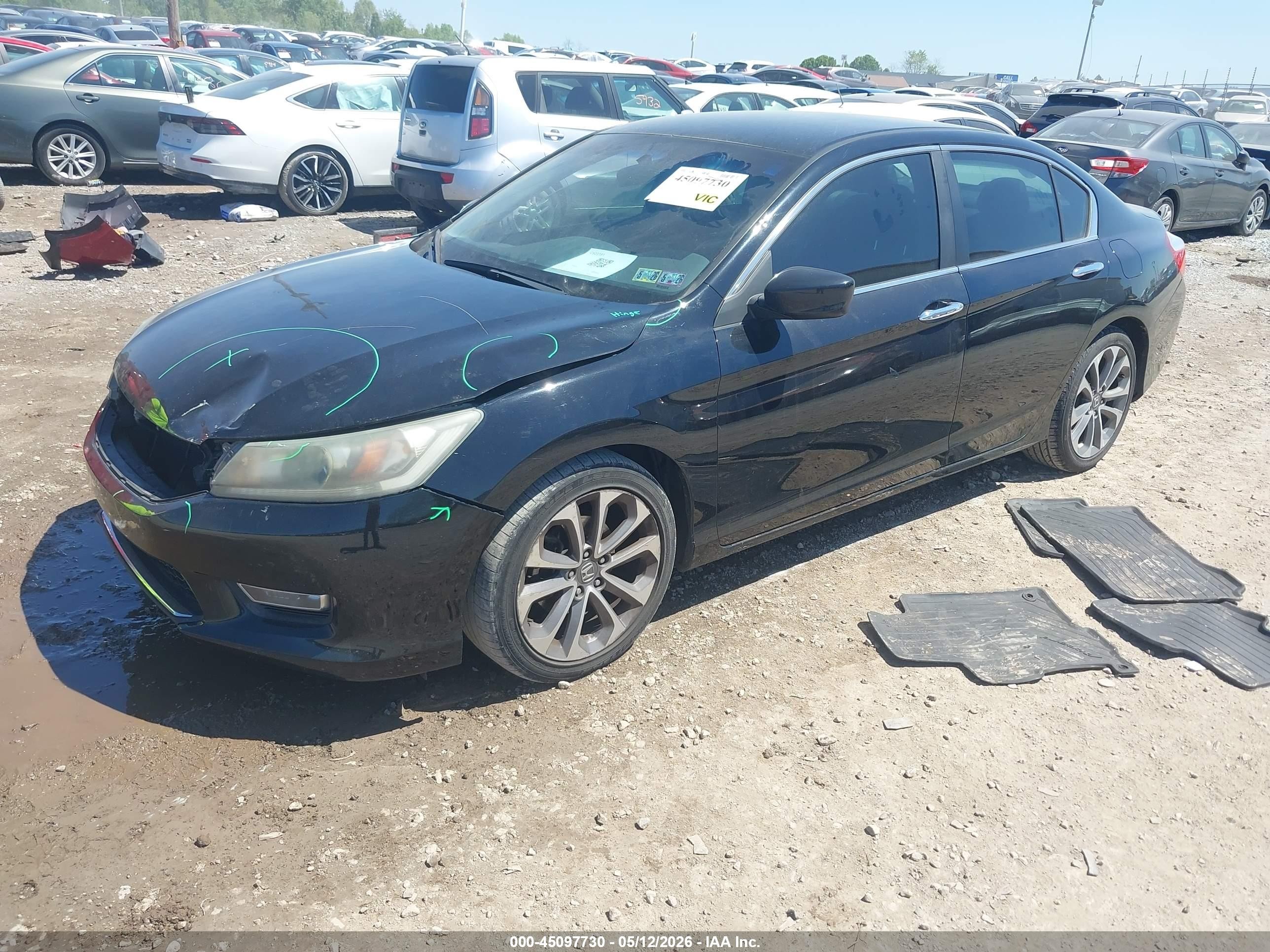 2013 Honda Accord Sport Black vin: 1HGCR2F56DA155607
