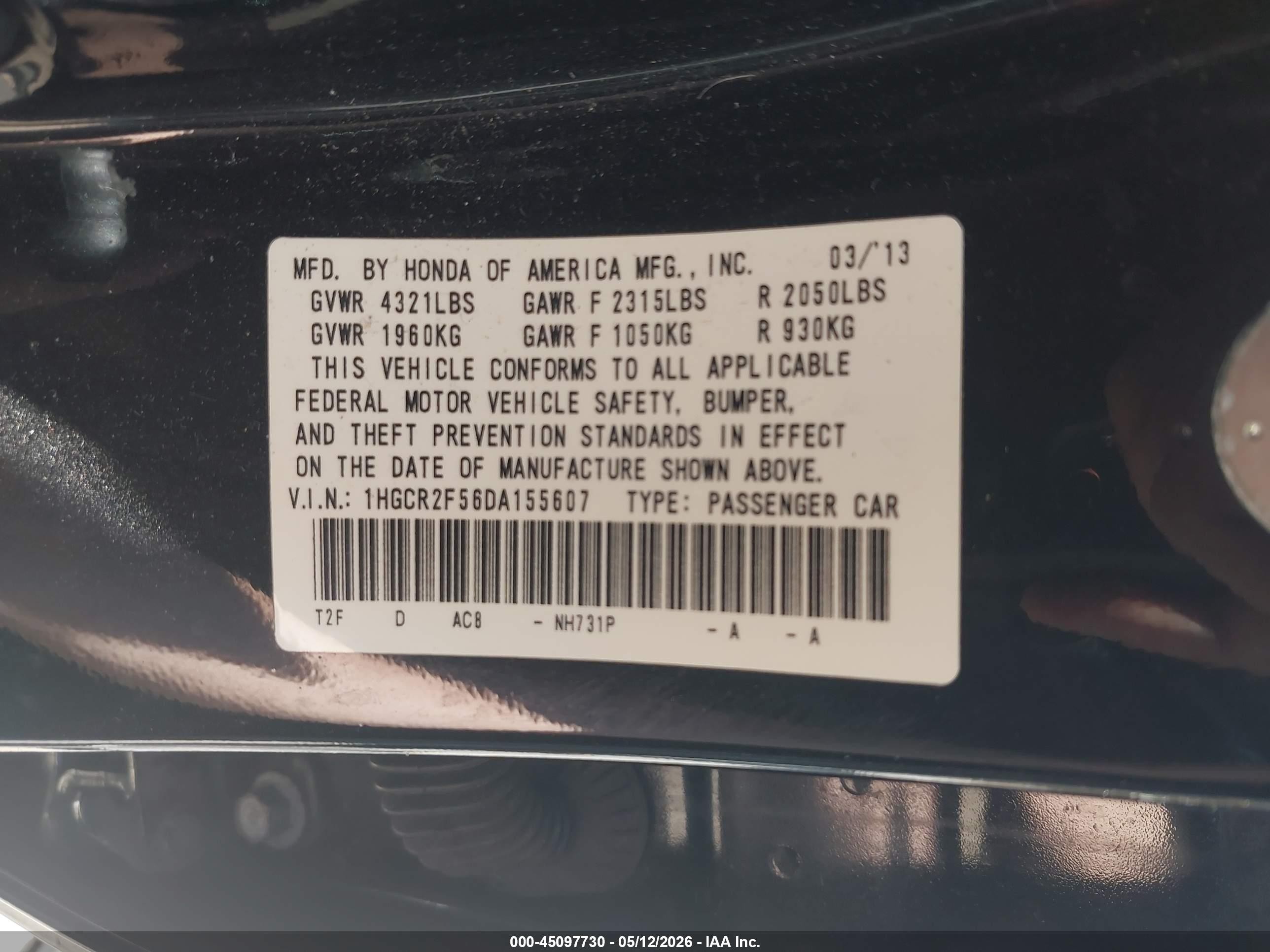 2013 Honda Accord Sport Black vin: 1HGCR2F56DA155607