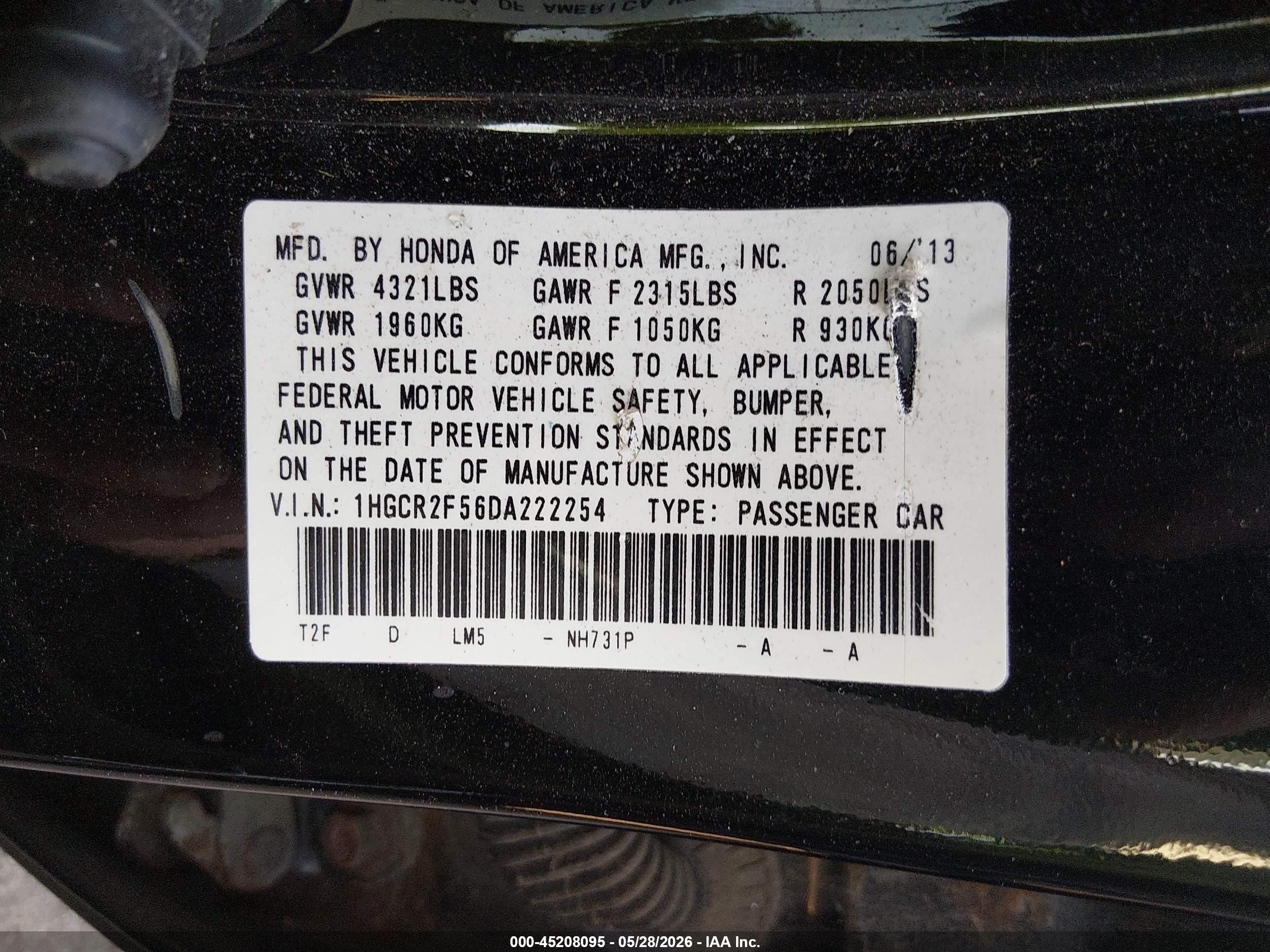 2013 Honda Accord Sport Black vin: 1HGCR2F56DA222254