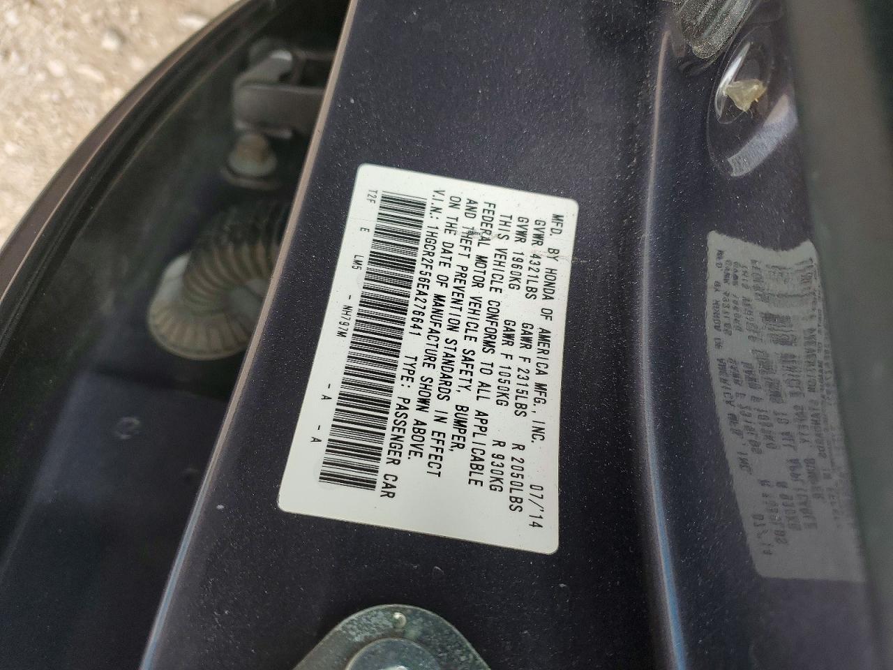 2014 Honda Accord Sport Gray vin: 1HGCR2F56EA276641