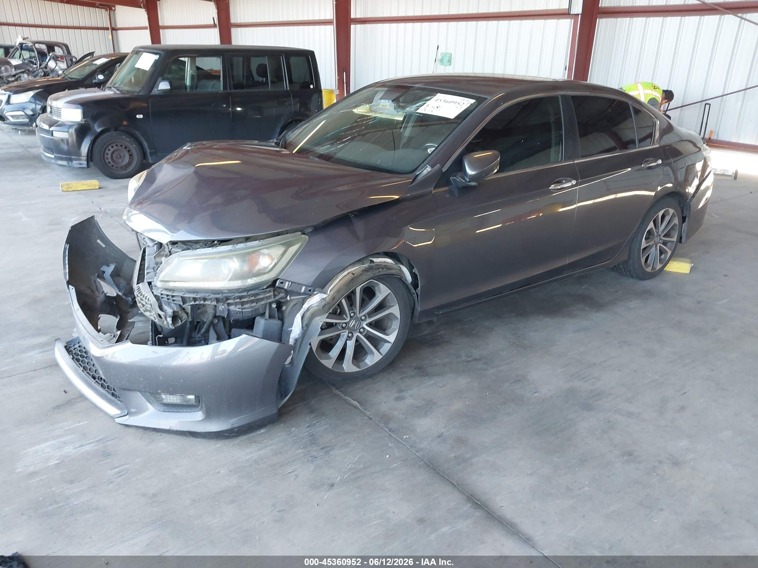 2014 Honda Accord Sport Серый vin: 1HGCR2F56EA296355