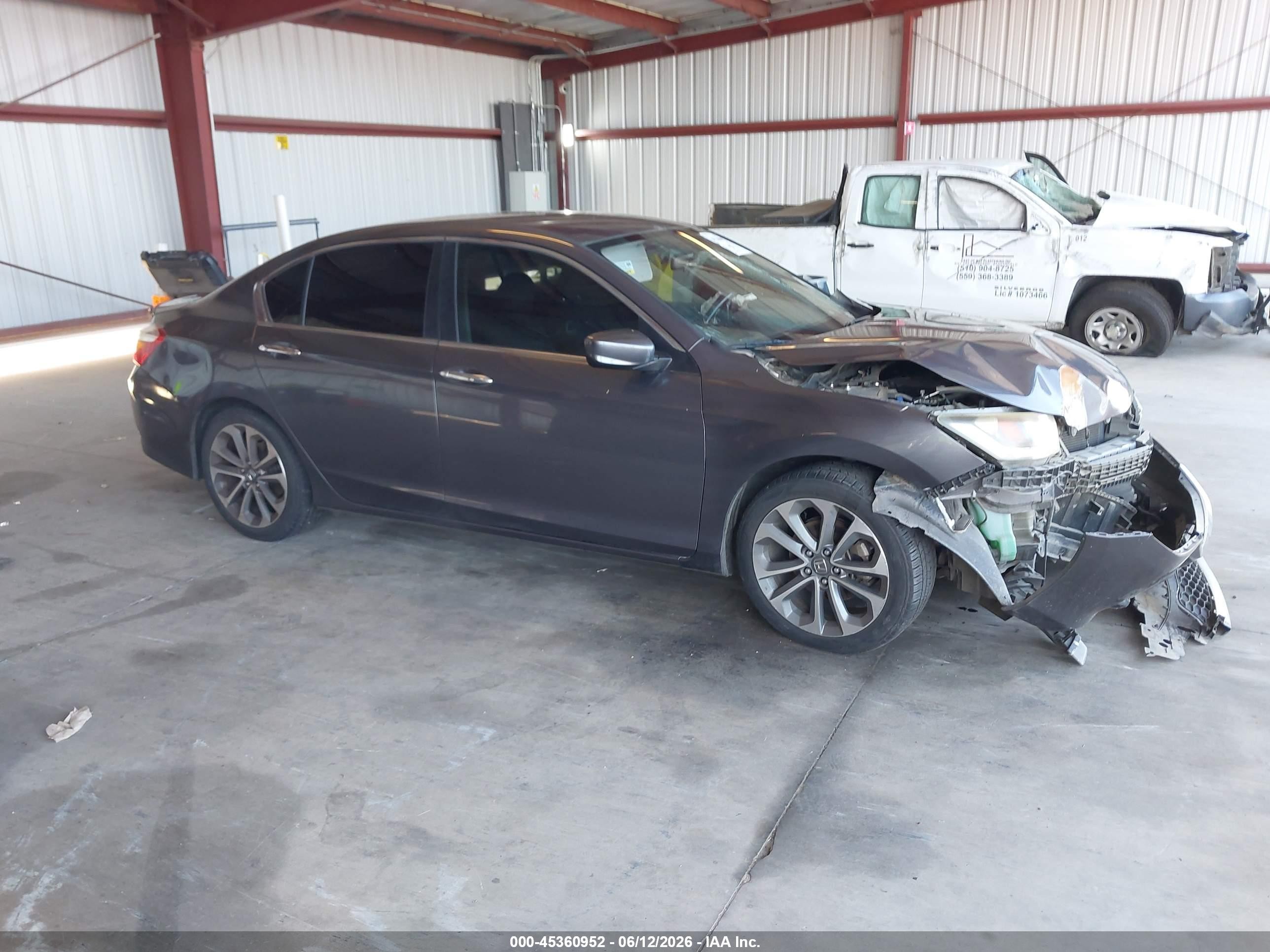 2014 Honda Accord Sport Серый vin: 1HGCR2F56EA296355