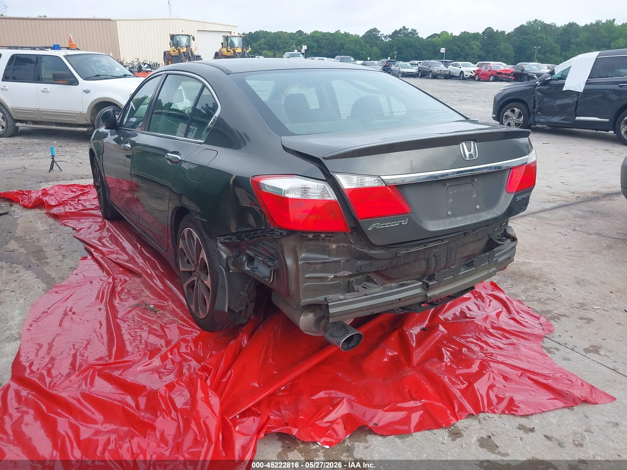 2015 Honda Accord Sport Серый vin: 1HGCR2F56FA023983