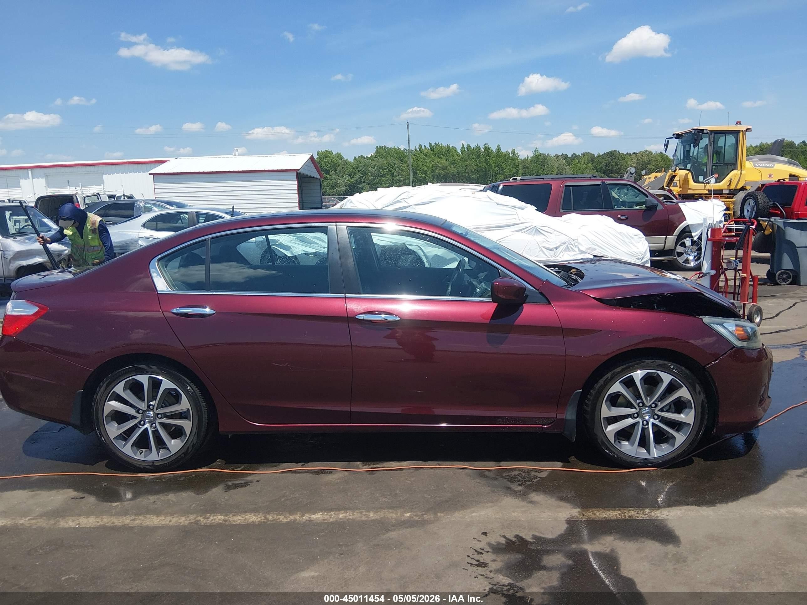 2015 Honda Accord Sport Burgundy vin: 1HGCR2F56FA024356