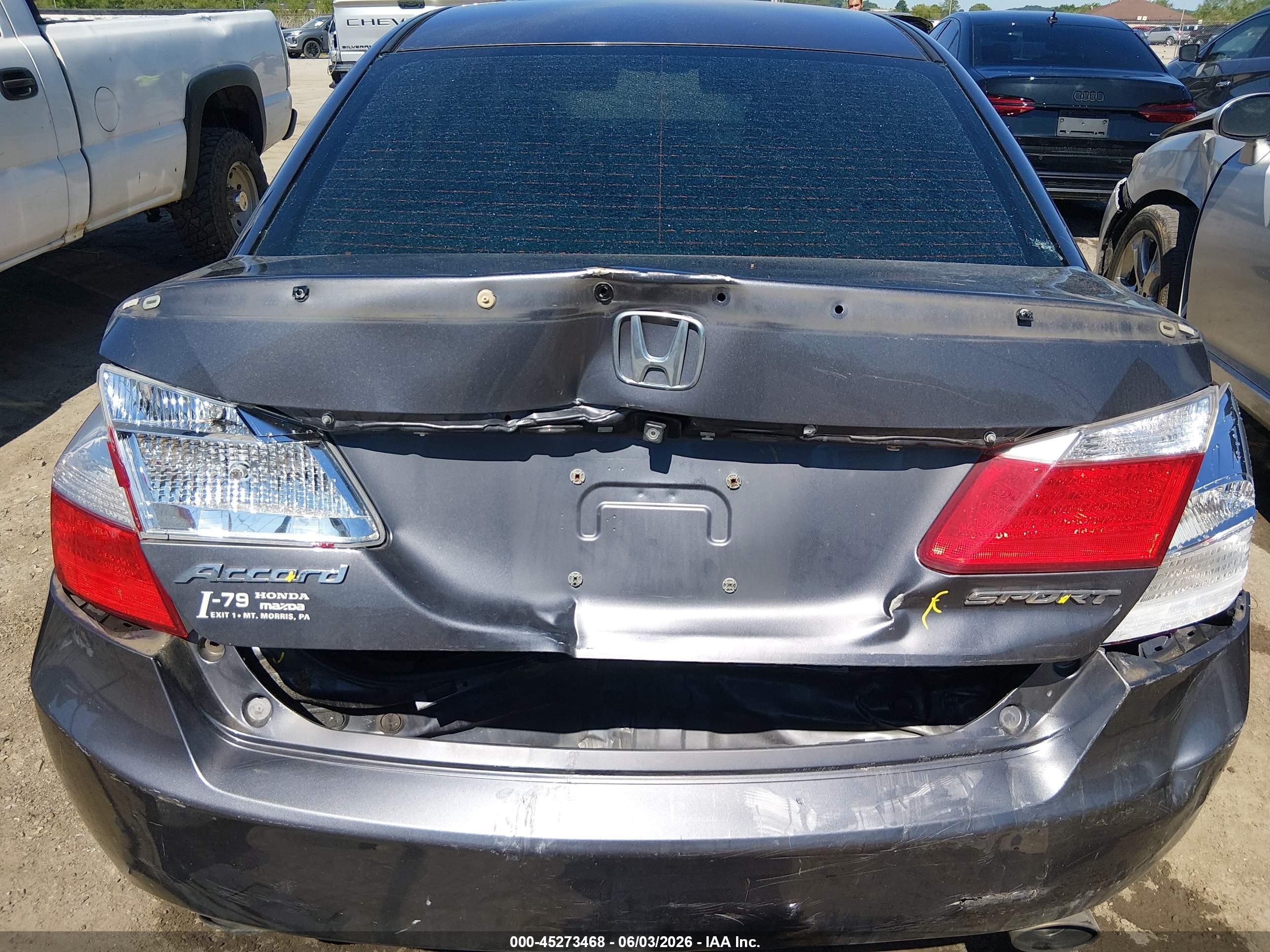 2015 Honda Accord Sport Серый vin: 1HGCR2F56FA039228