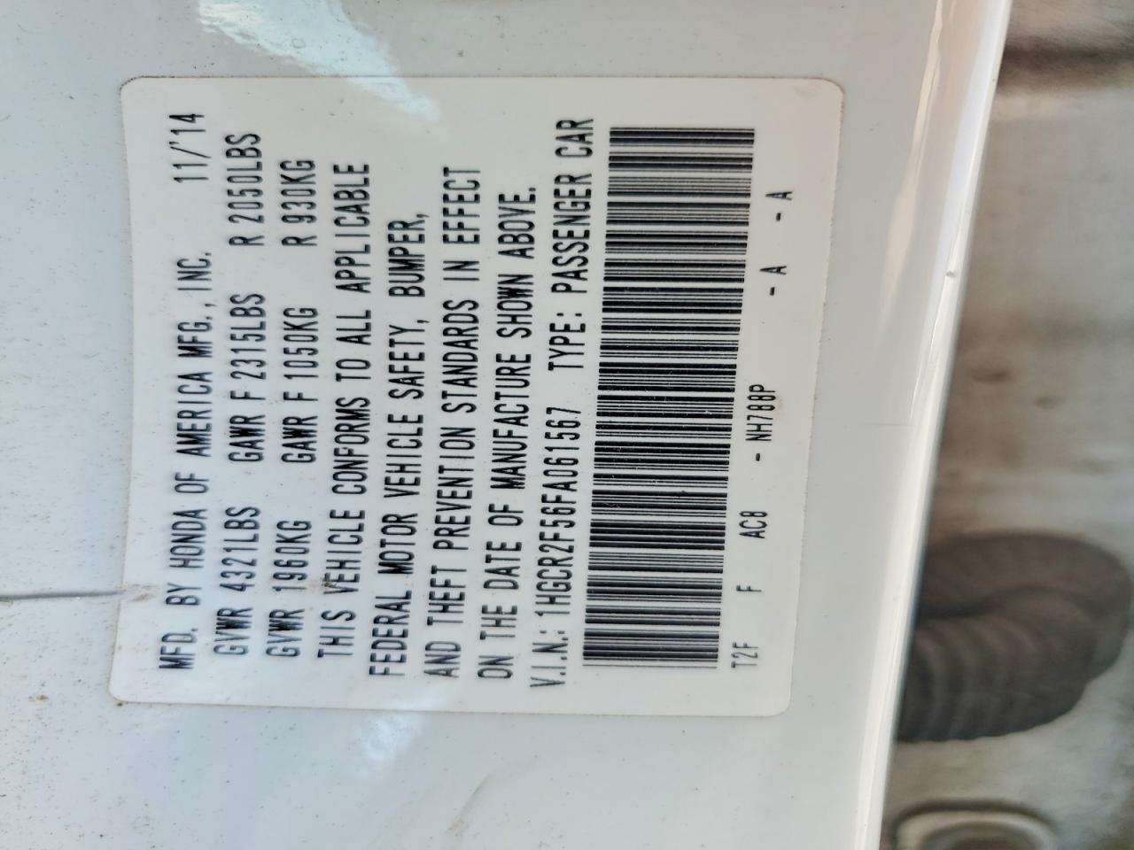 2015 Honda Accord Sport White vin: 1HGCR2F56FA061567