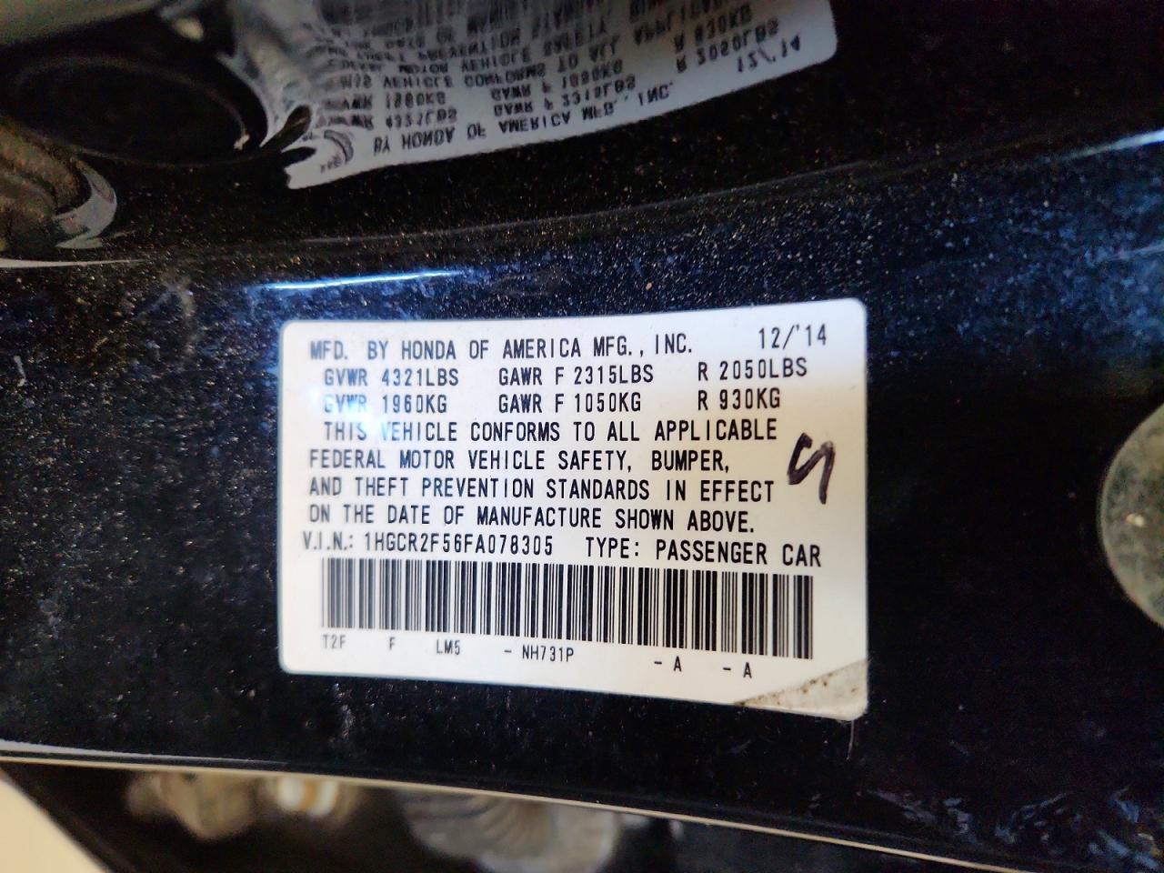2015 Honda Accord Sport Black vin: 1HGCR2F56FA078305