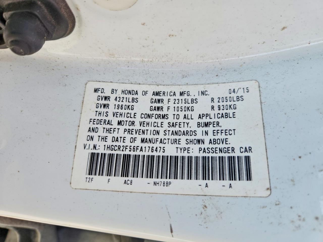 2015 Honda Accord Sport White vin: 1HGCR2F56FA176475