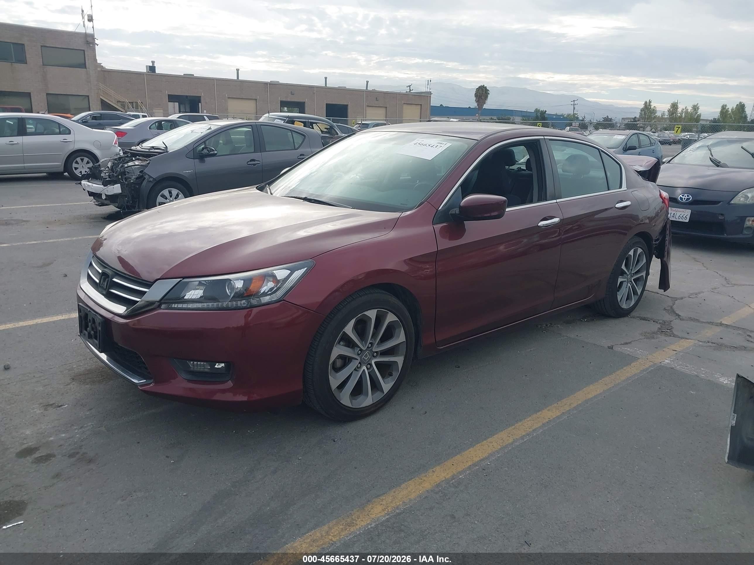 2015 Honda Accord Sport Burgundy vin: 1HGCR2F56FA197813