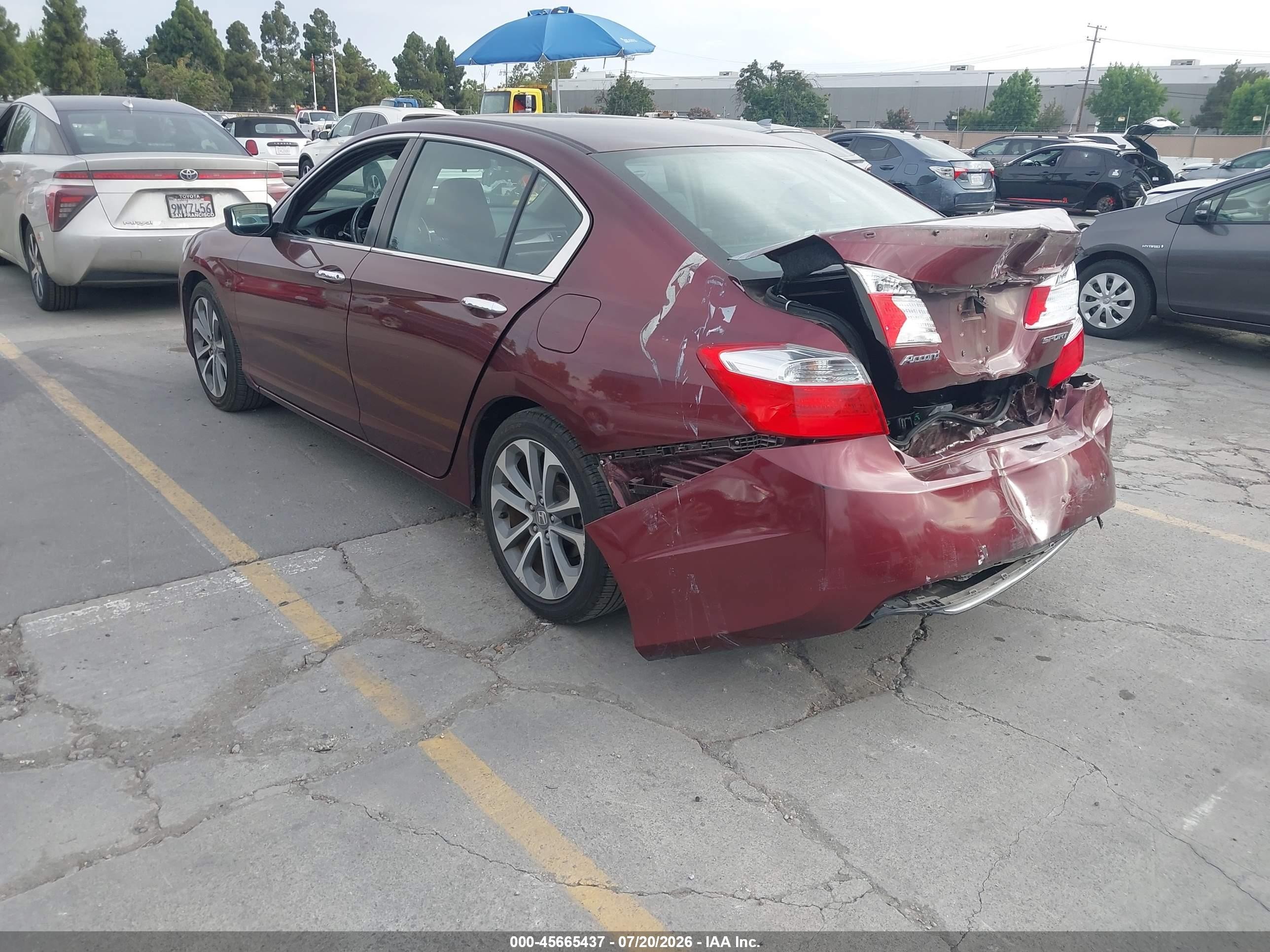 2015 Honda Accord Sport Burgundy vin: 1HGCR2F56FA197813