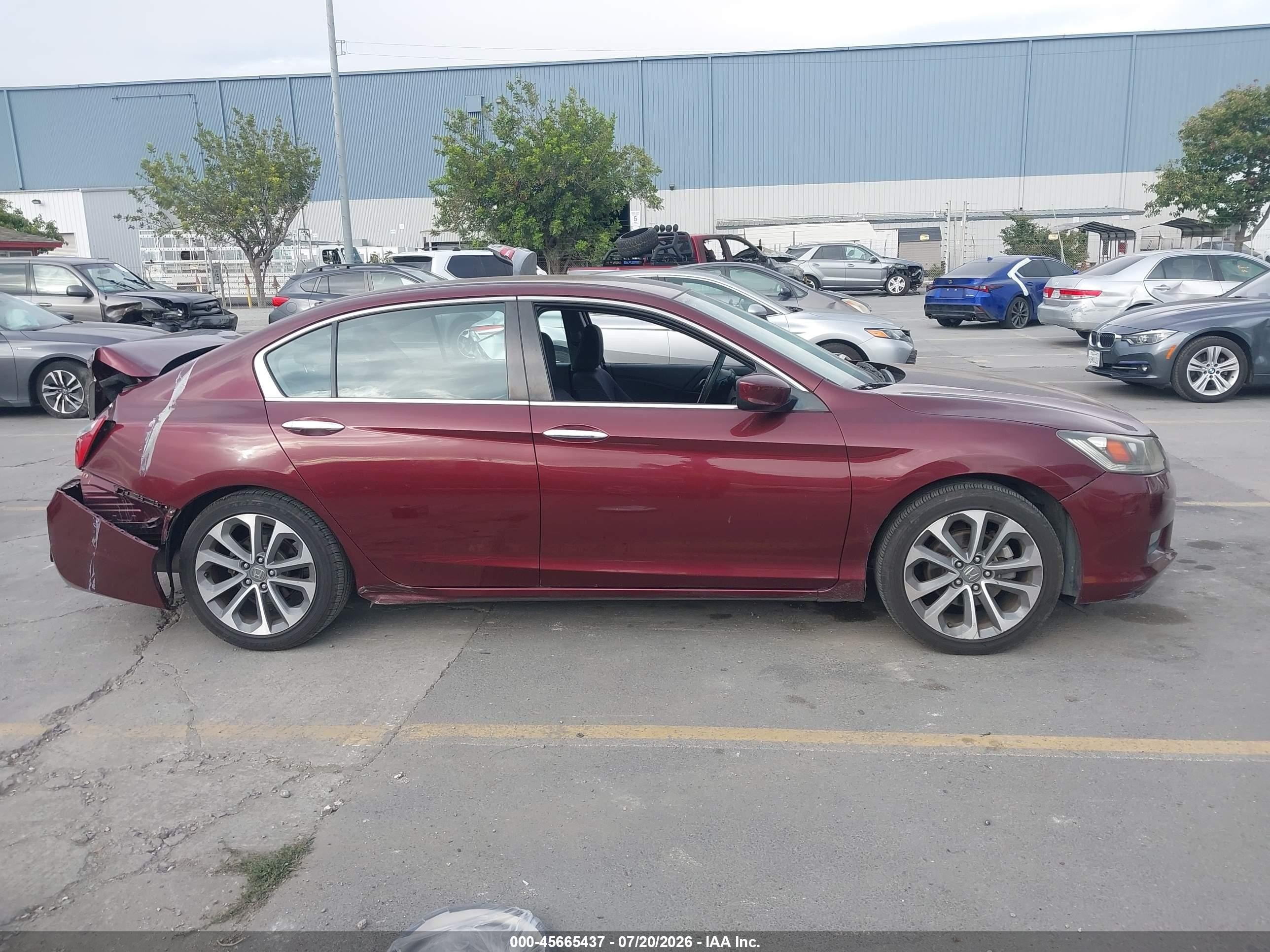 2015 Honda Accord Sport Burgundy vin: 1HGCR2F56FA197813