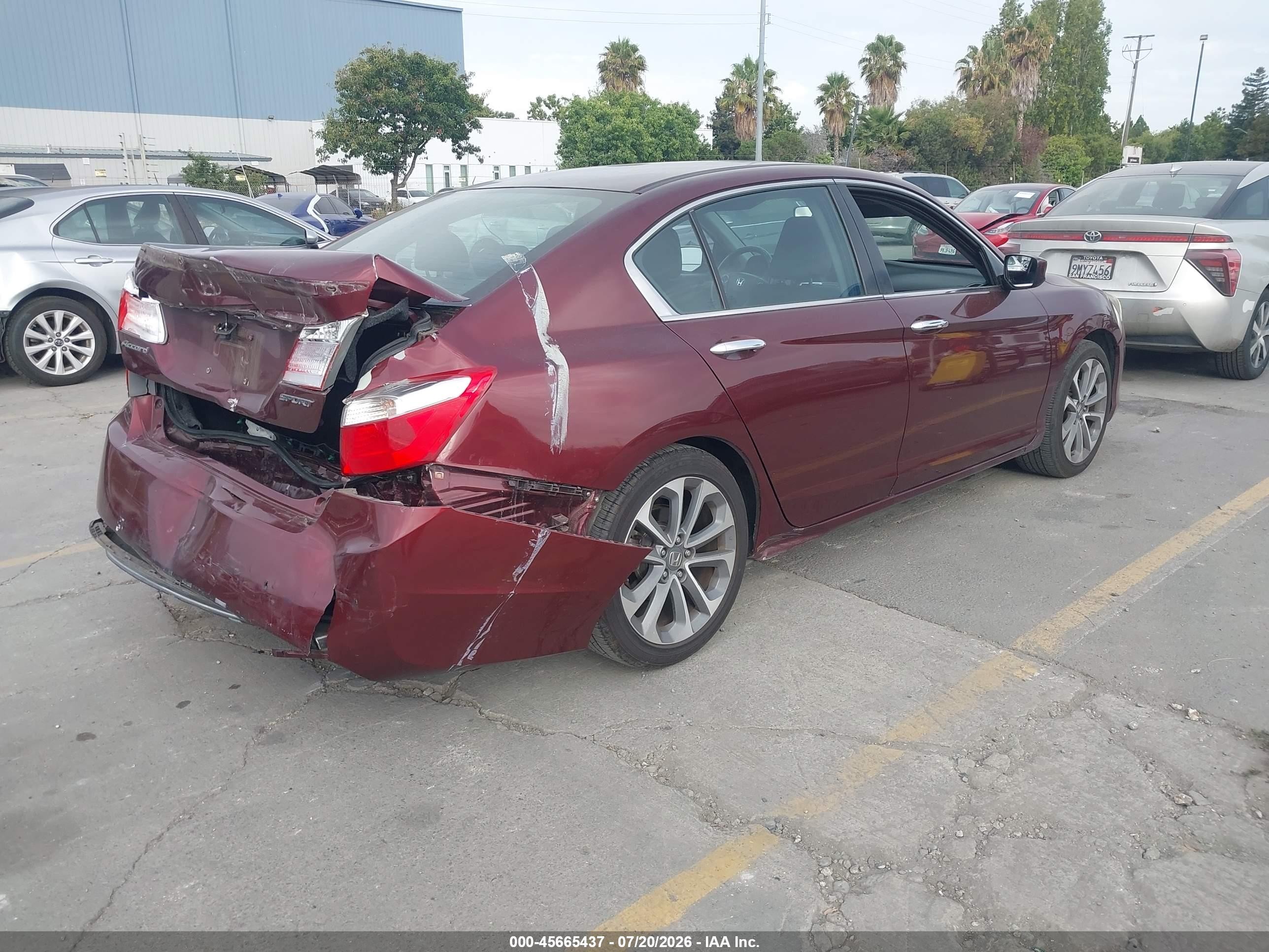 2015 Honda Accord Sport Burgundy vin: 1HGCR2F56FA197813