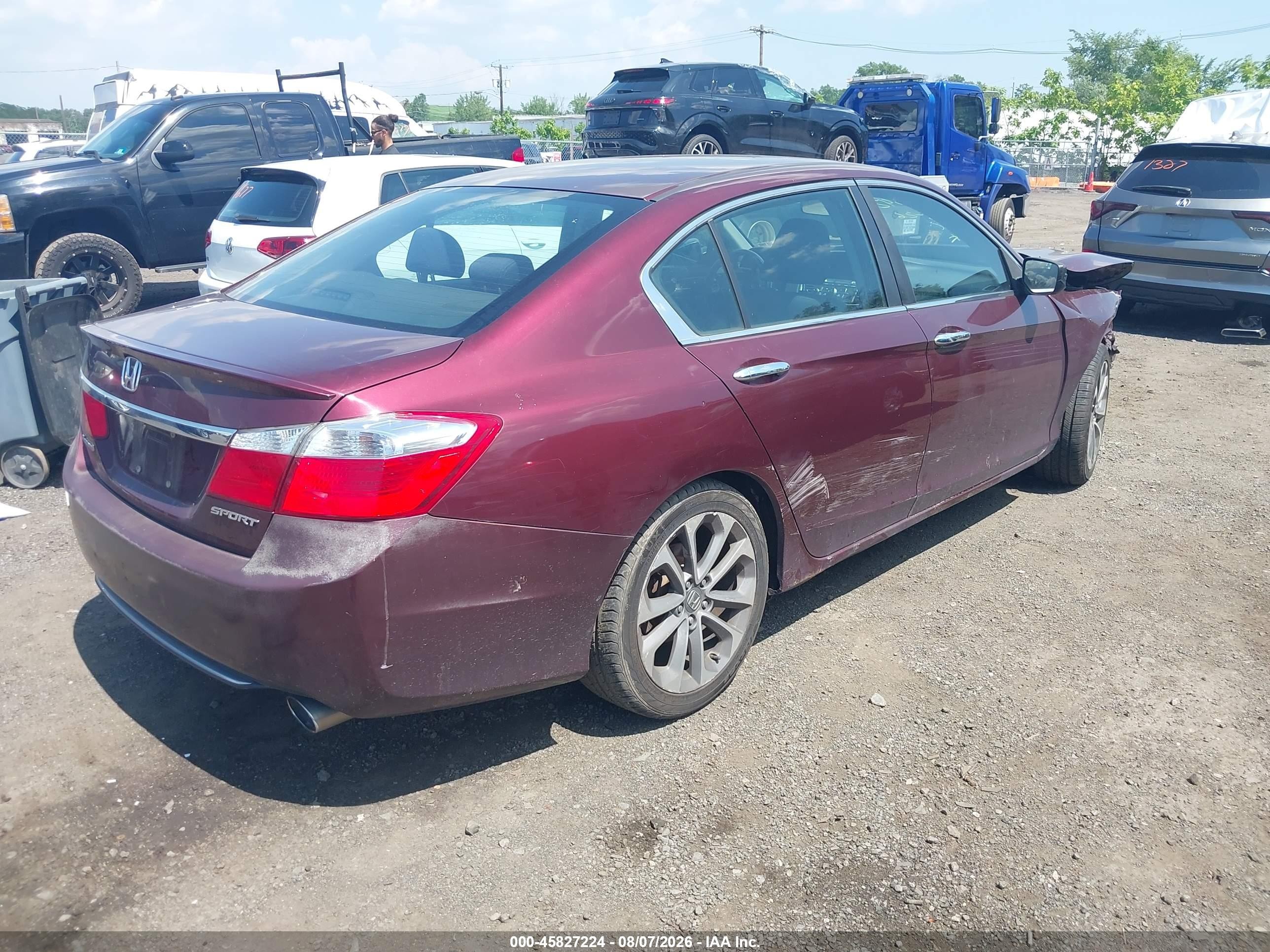 2015 Honda Accord Sport Бордовый vin: 1HGCR2F56FA235766