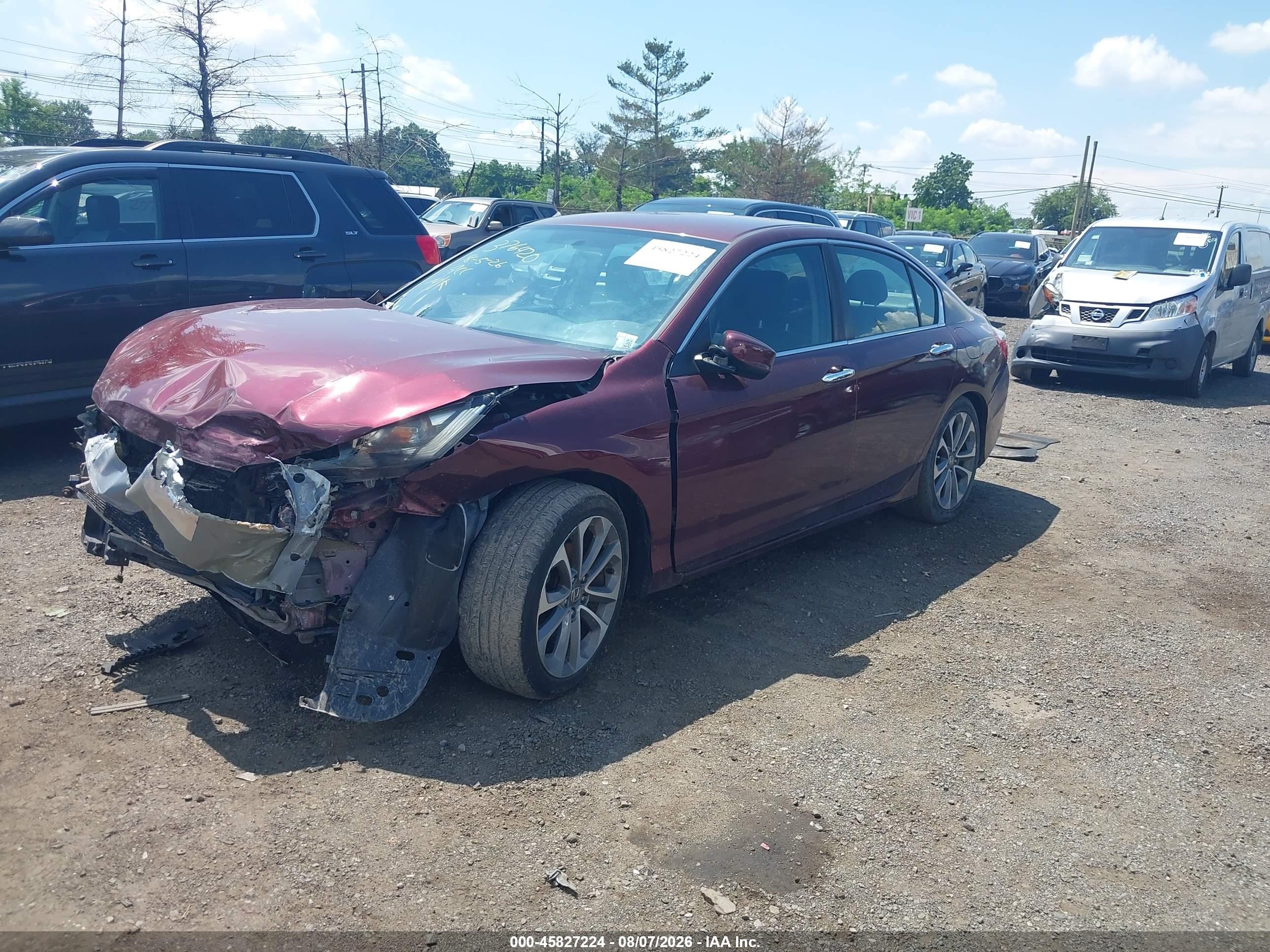 2015 Honda Accord Sport Бордовый vin: 1HGCR2F56FA235766
