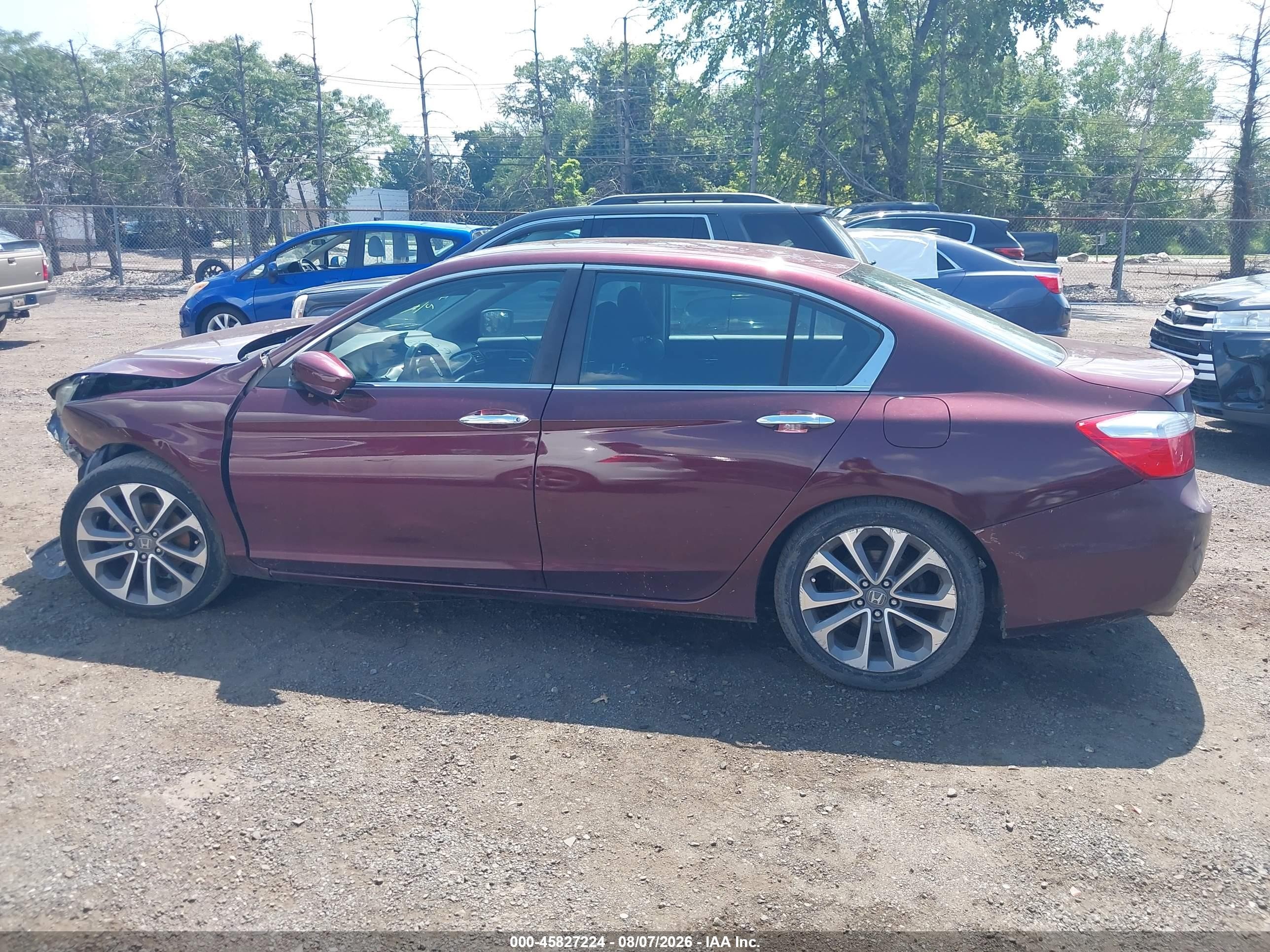 2015 Honda Accord Sport Бордовый vin: 1HGCR2F56FA235766
