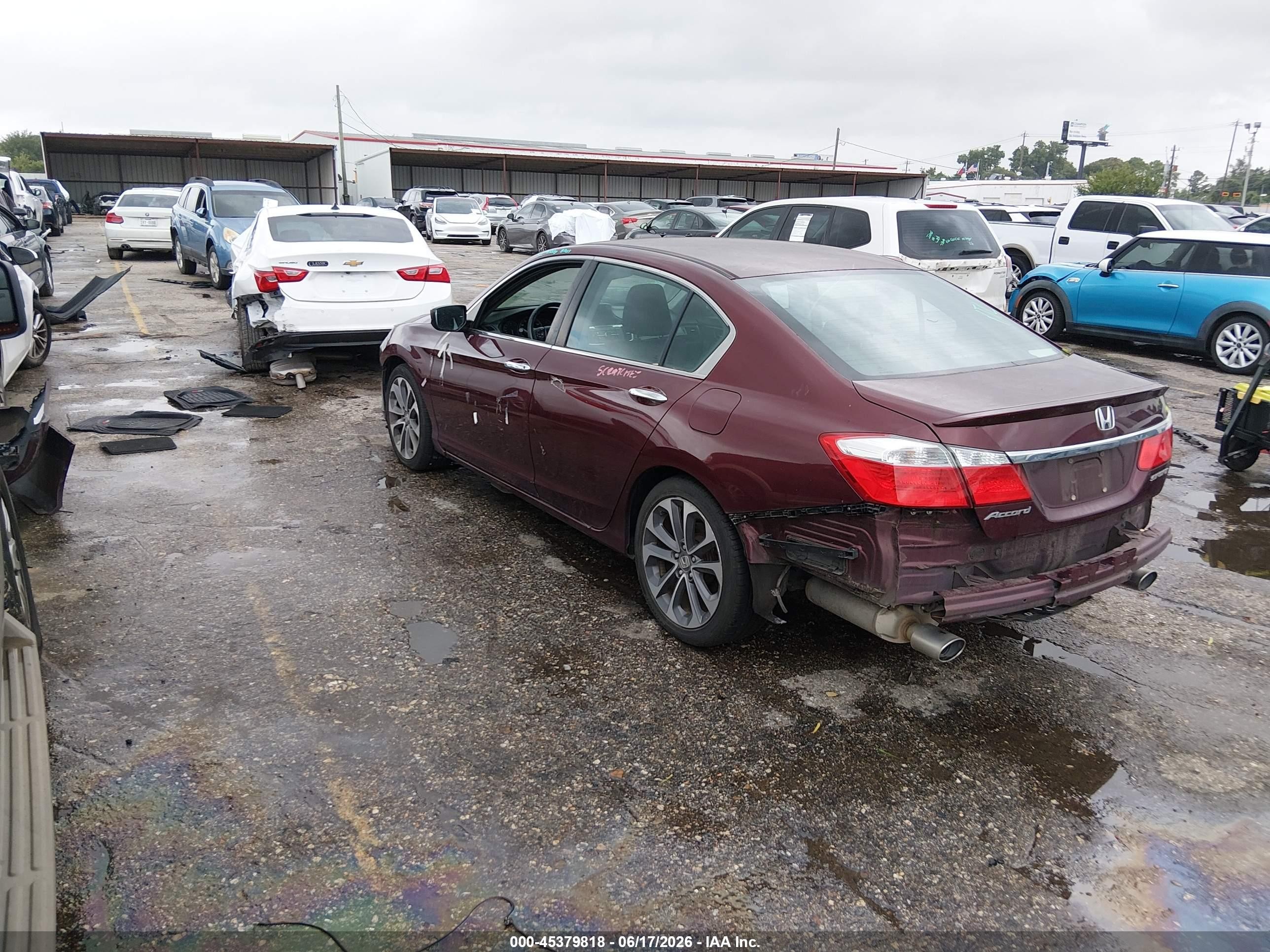 2015 Honda Accord Sport Burgundy vin: 1HGCR2F56FA246525
