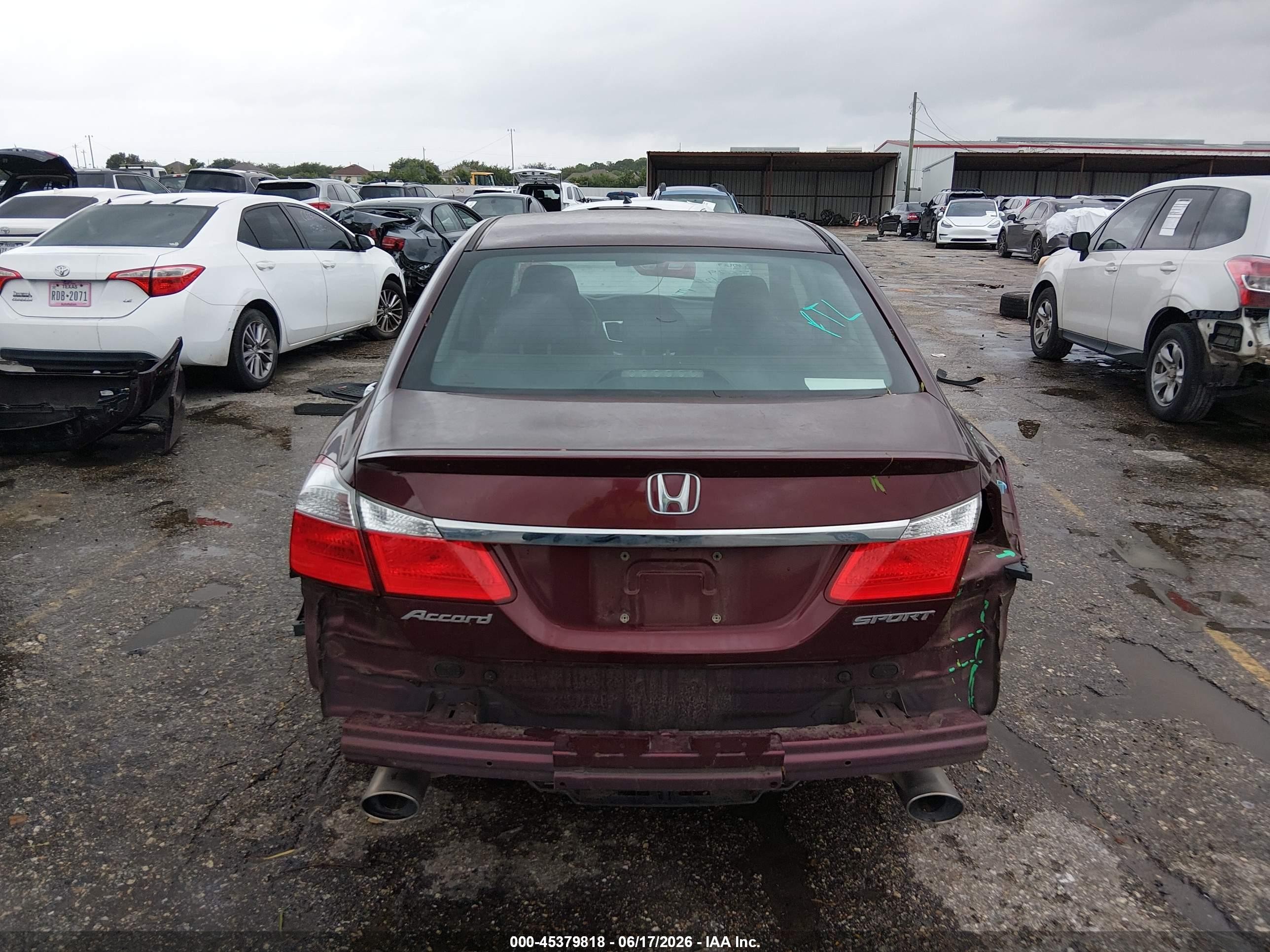 2015 Honda Accord Sport Burgundy vin: 1HGCR2F56FA246525
