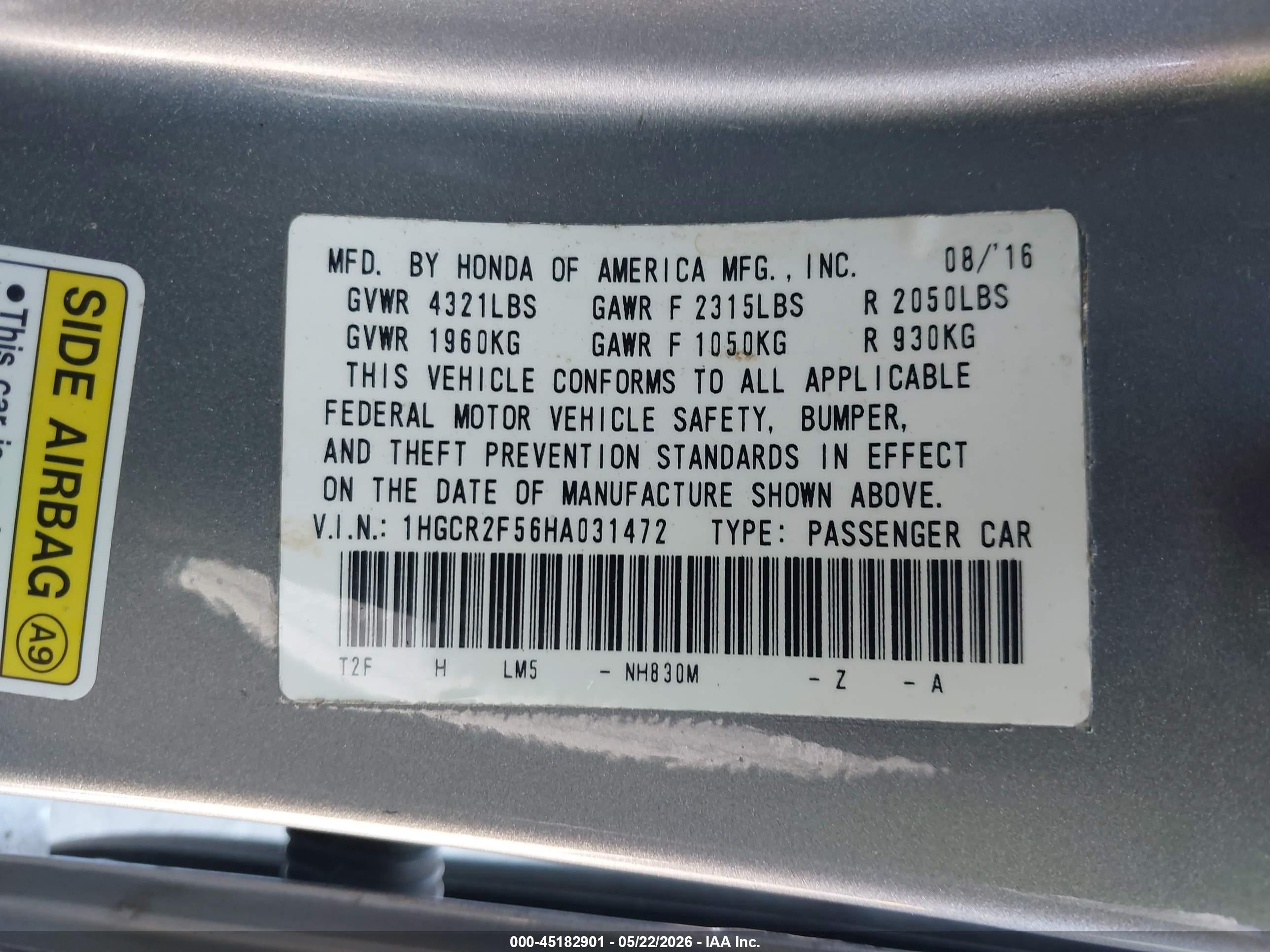 2017 Honda Accord Sport Silver vin: 1HGCR2F56HA031472