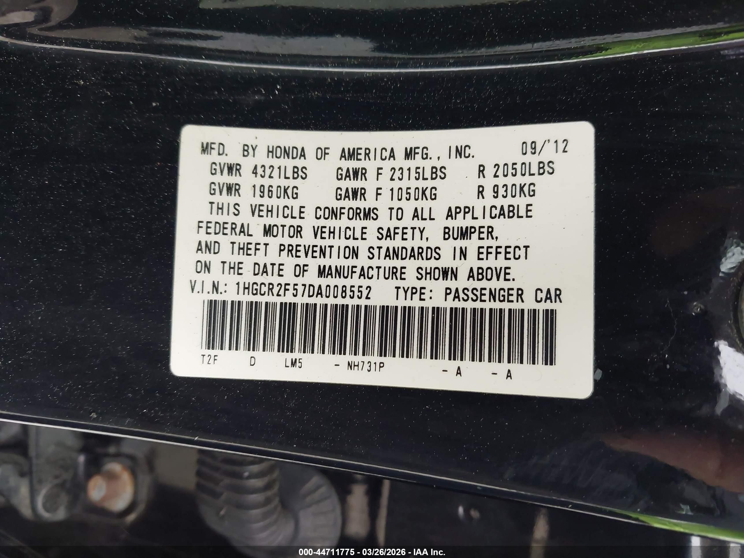 2013 Honda Accord Sport Black vin: 1HGCR2F57DA008552