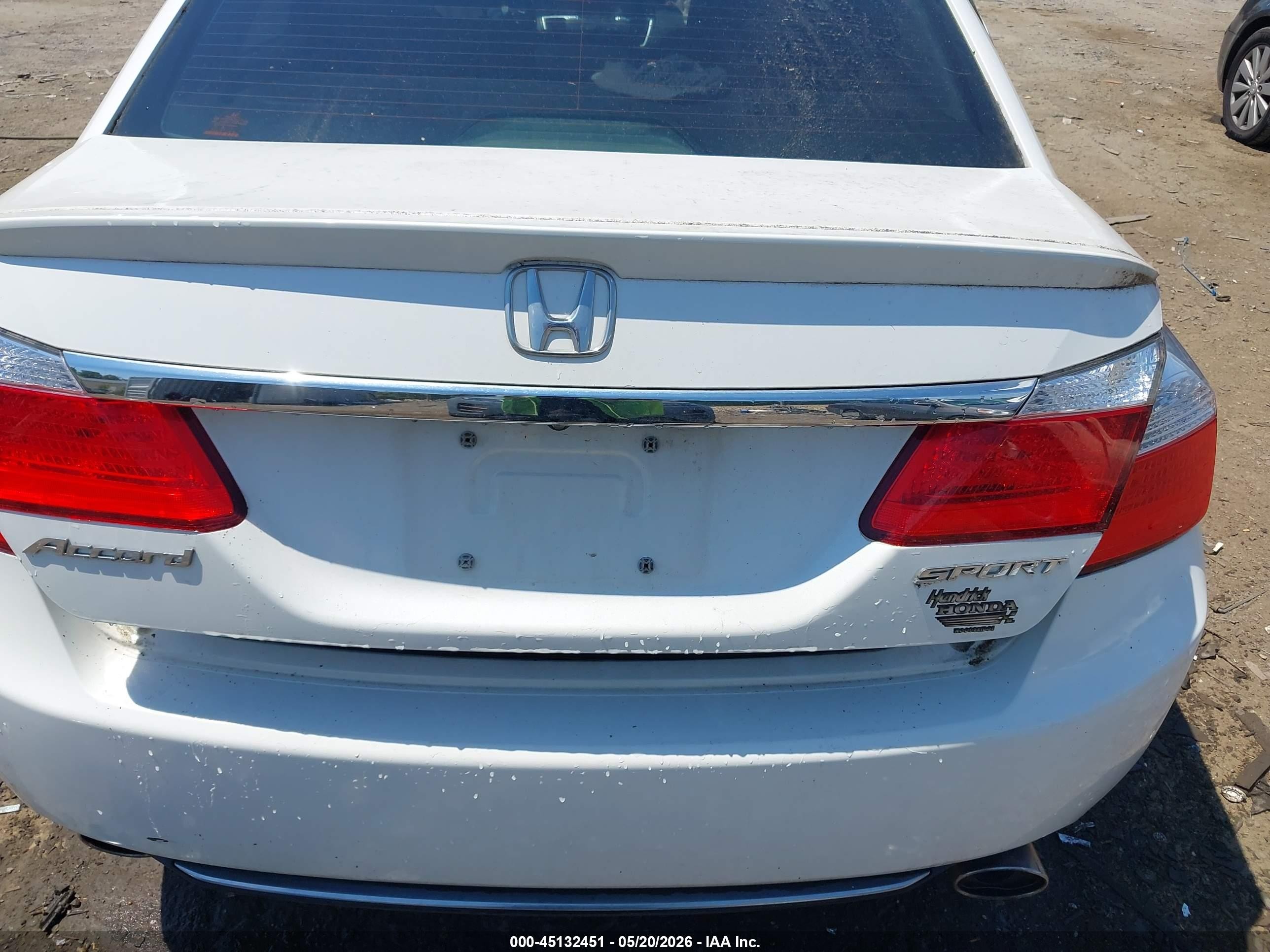 2013 Honda Accord Sport White vin: 1HGCR2F57DA026985