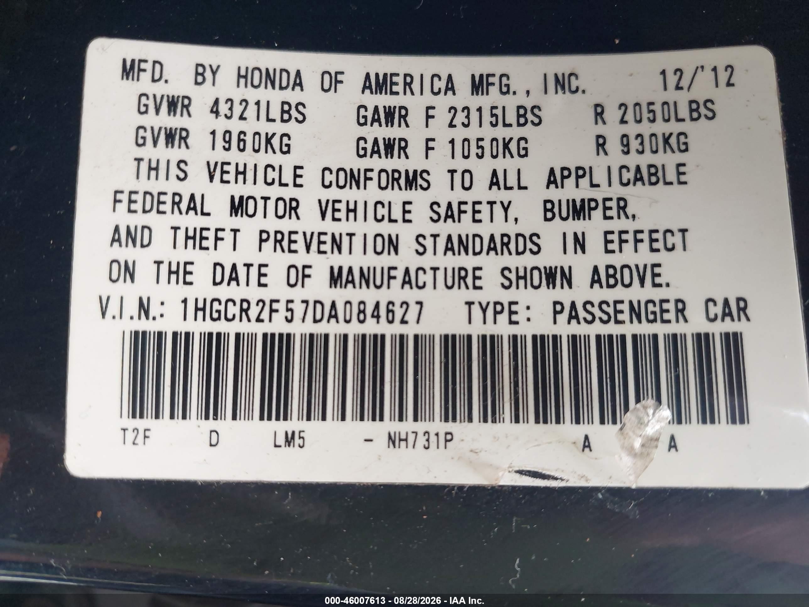 2013 Honda Accord Sport Black vin: 1HGCR2F57DA084627