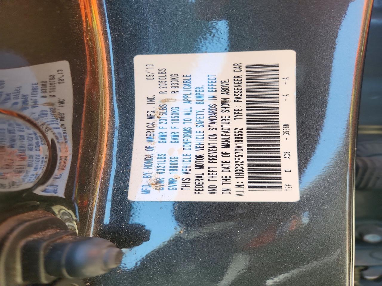2013 Honda Accord Sport Gray vin: 1HGCR2F57DA188552