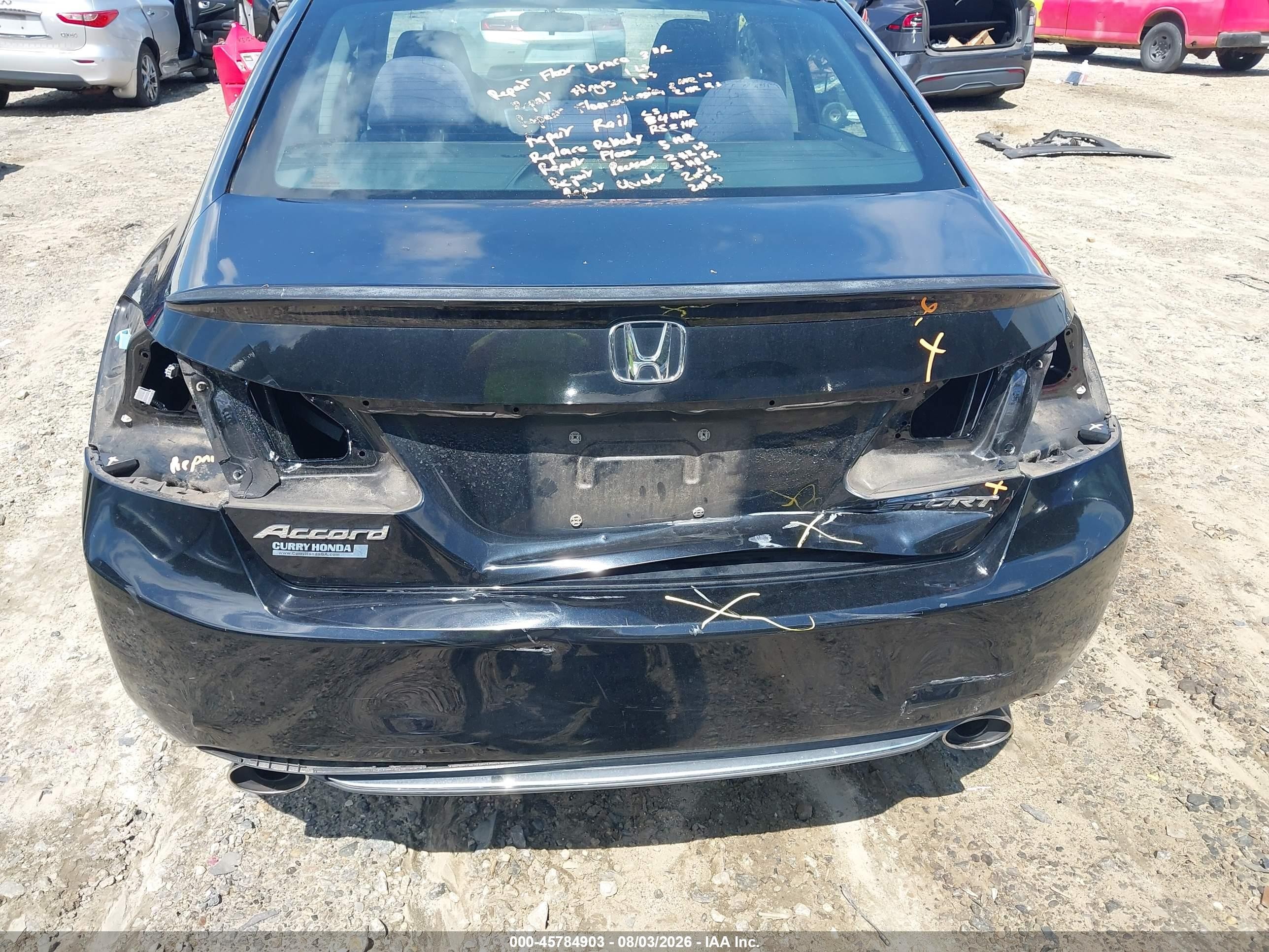 2013 Honda Accord Sport Черный vin: 1HGCR2F57DA239323