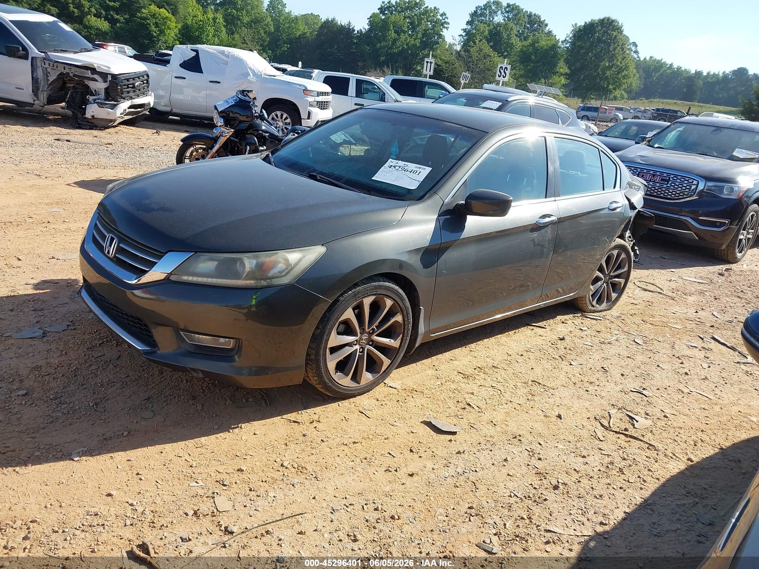2013 Honda Accord Sport Серый vin: 1HGCR2F57DA267350