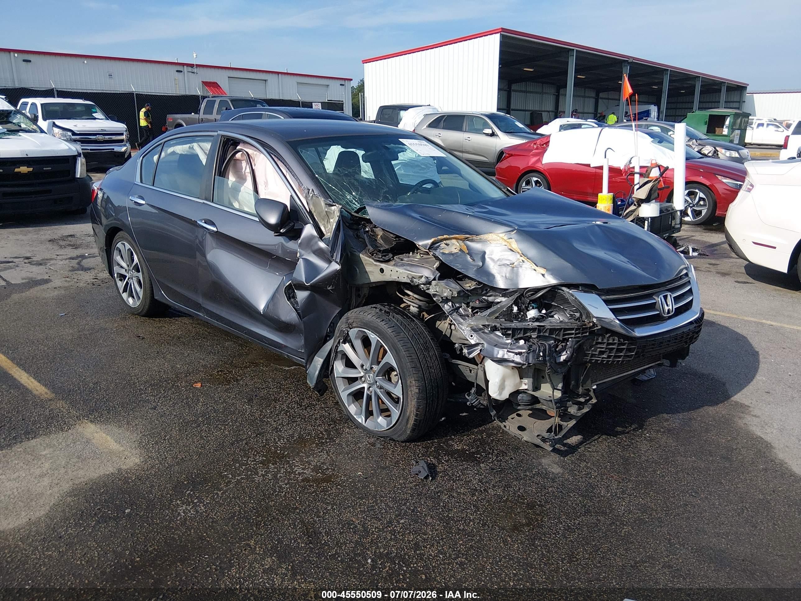 2014 Honda Accord Sport Серый vin: 1HGCR2F57EA135643